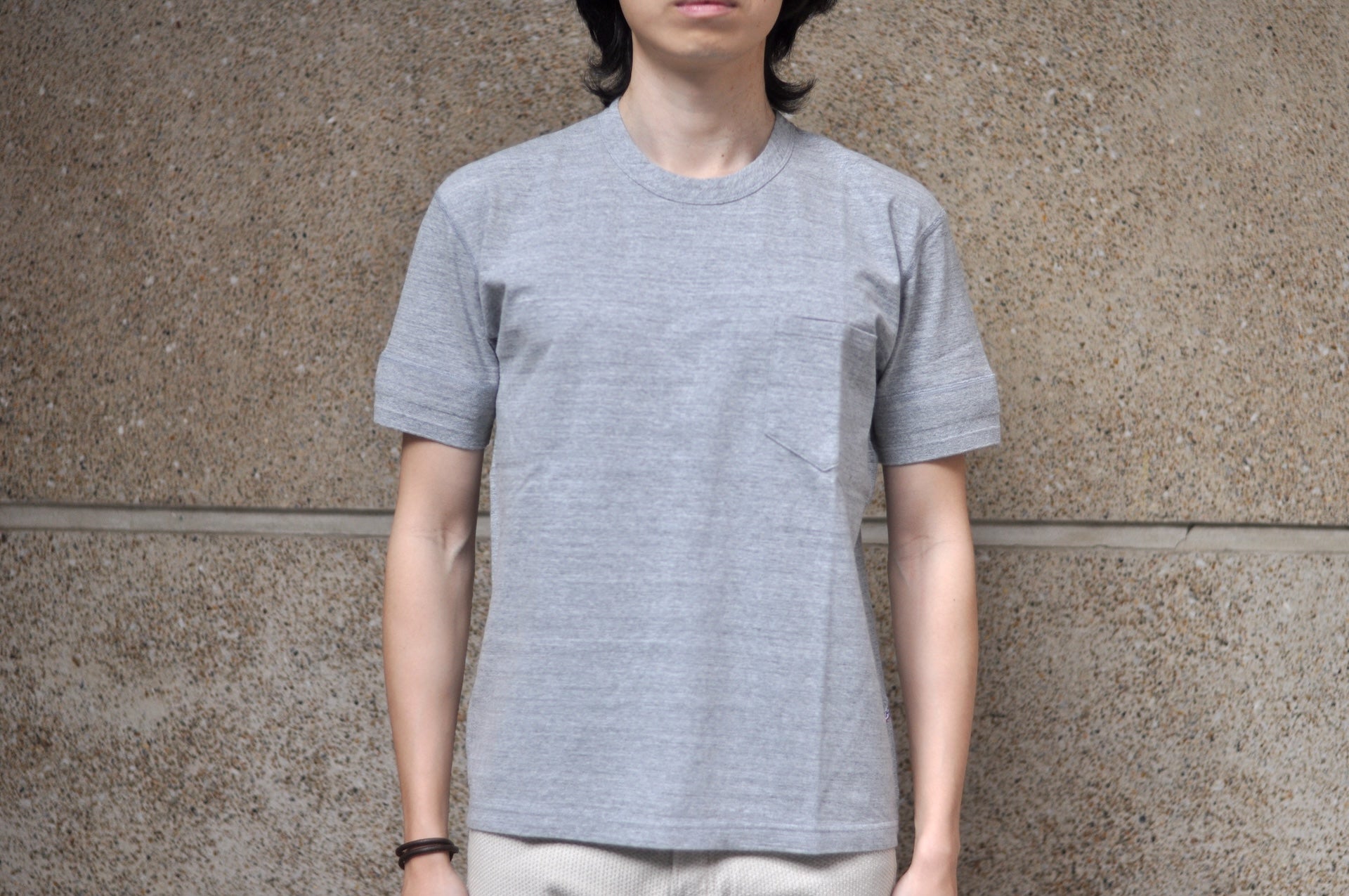 Pure Blue Japan 6.5oz "Signature" Pocket Tee (Light Heather Gray)