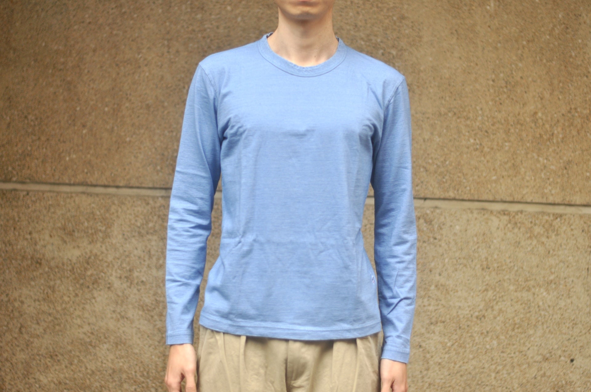 Pure Blue Japan 6.5oz "Signature" Indigo Dyed L/S Tee (Icy Indigo)
