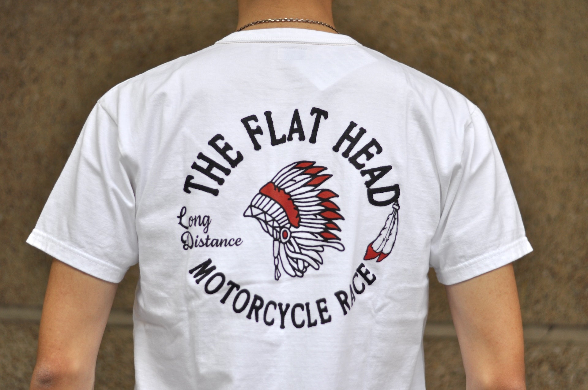 The Flat Head 9oz "Native American" Loopwheeled Tee (White)