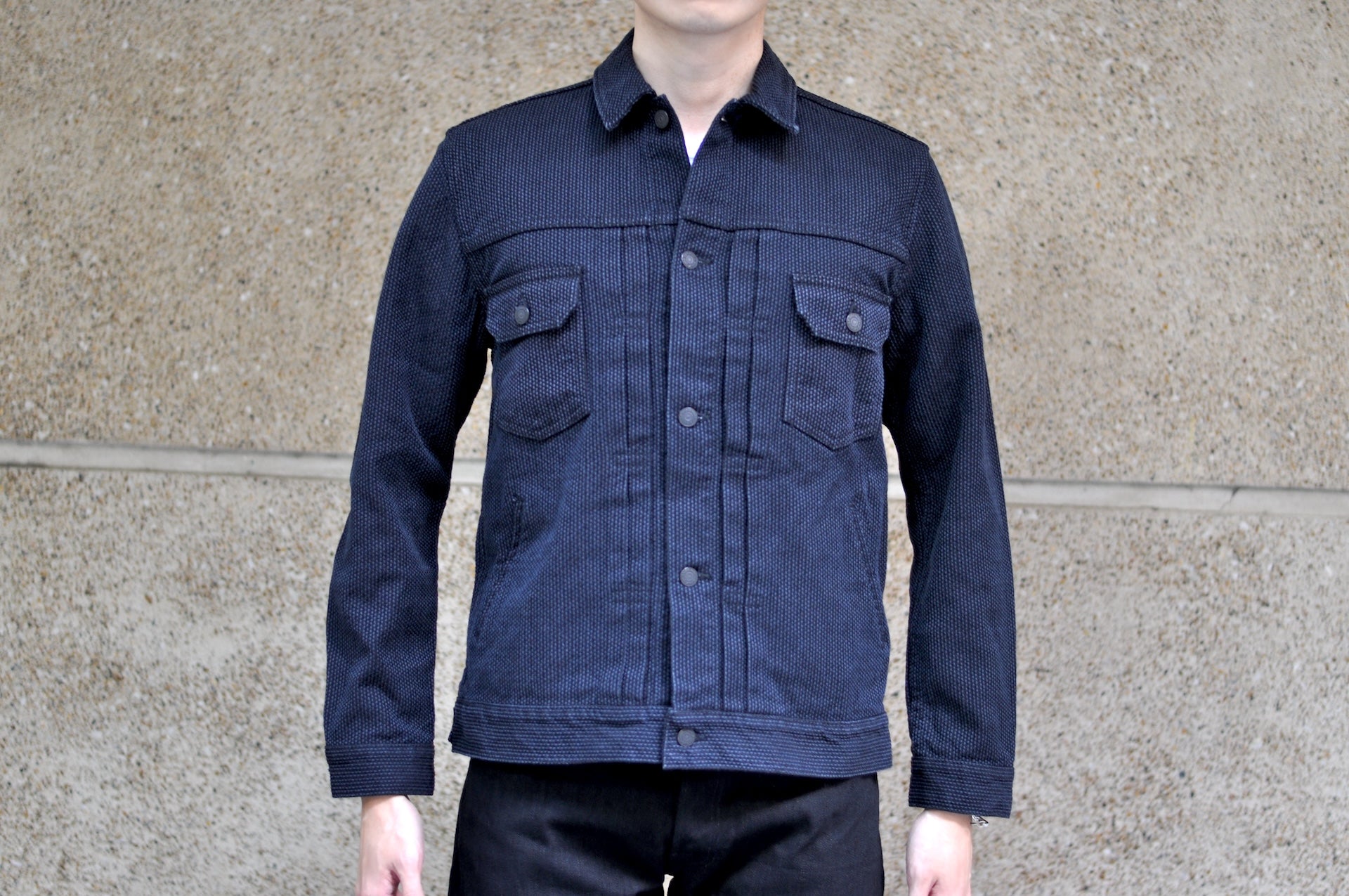 Pure Blue Japan 14oz Sashiko Type 2 Jacket (Black)