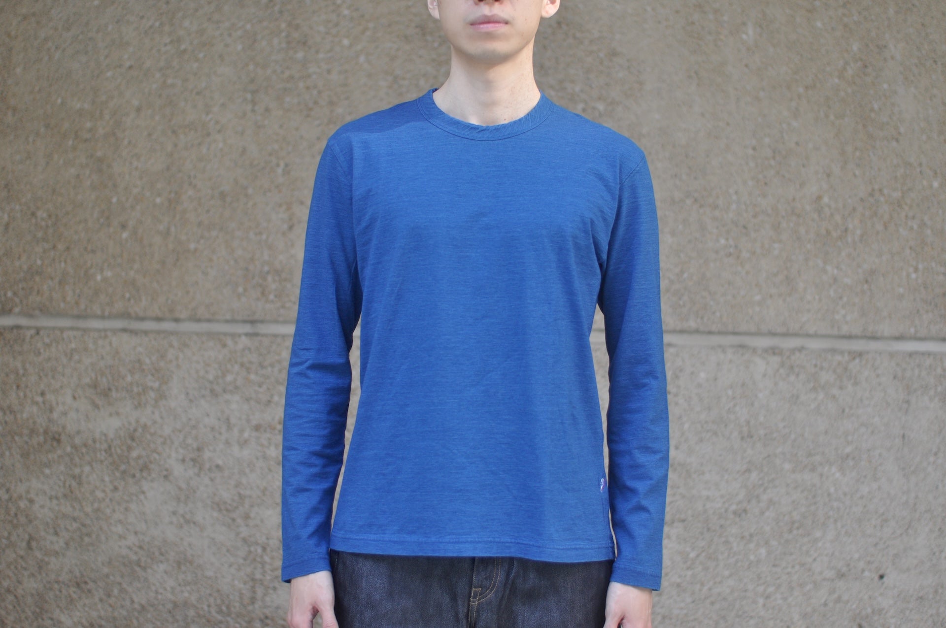 Pure Blue Japan 6.5oz "Signature" Indigo Dyed L/S Tee (Genuine Indigo)