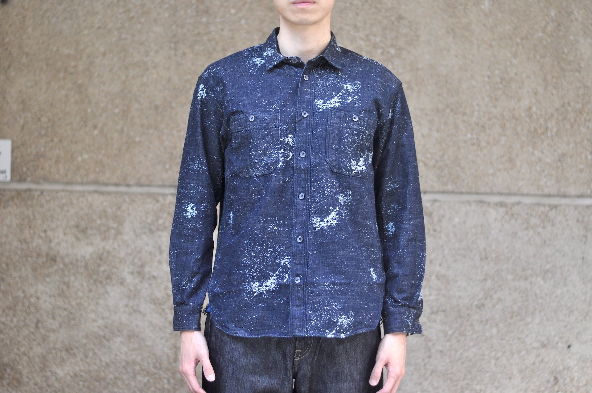 Momotaro 12oz Indigo Dyed “Ocean of Indigo” Jacquard Denim Workshirt