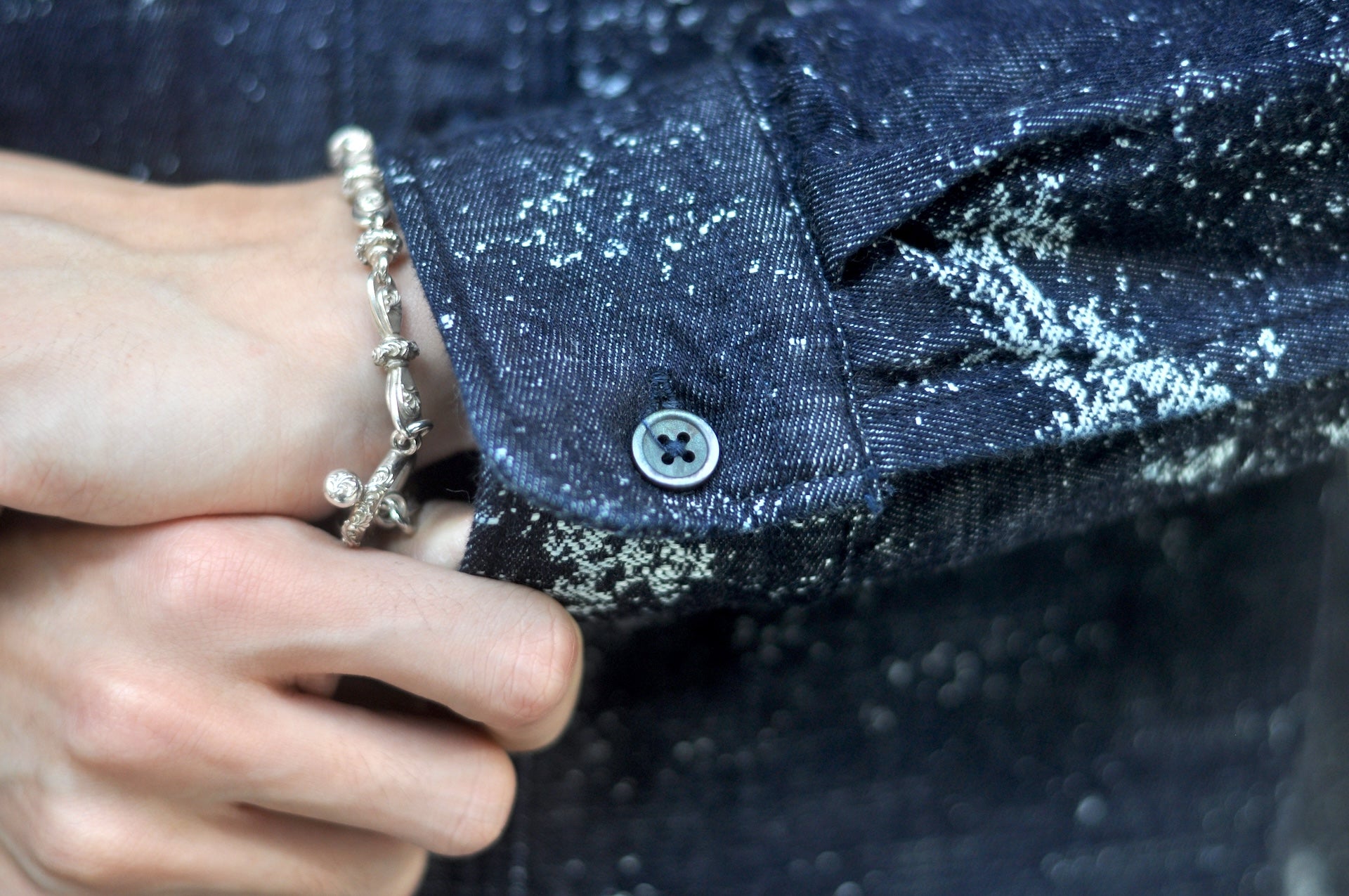 Momotaro 12oz Indigo Dyed “Ocean of Indigo” Jacquard Denim Workshirt