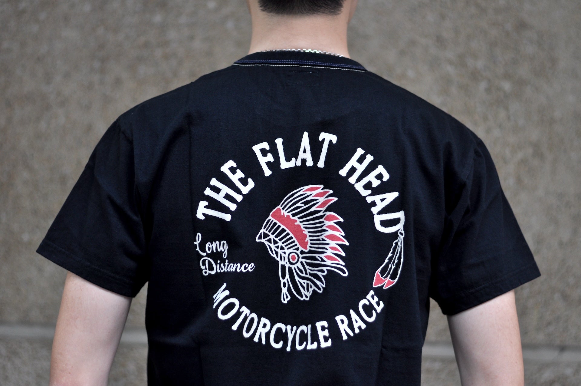 The Flat Head 9oz "Native American" Loopwheeled Tee (Black)