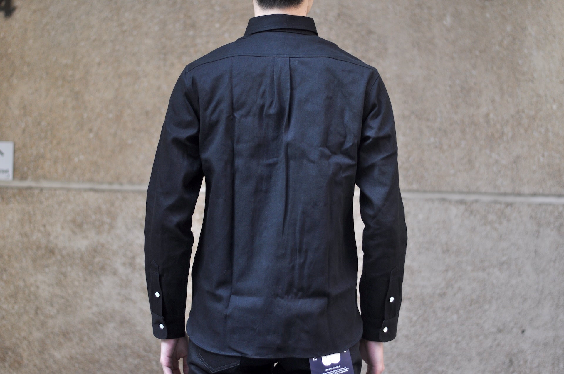Unique Garment 12oz Selvage Denim 'Gatsby' Oxford Shirt (Solid Black)