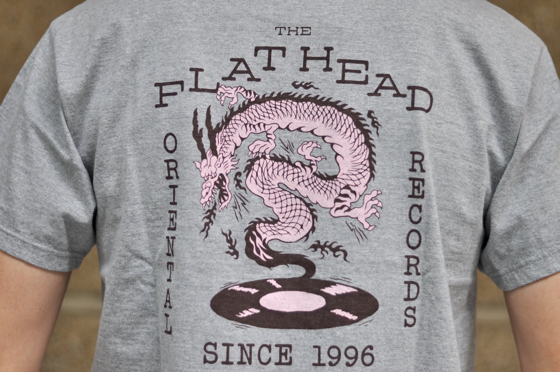 The Flat Head 9oz "Records" Loopwheeled Tee (Grey)