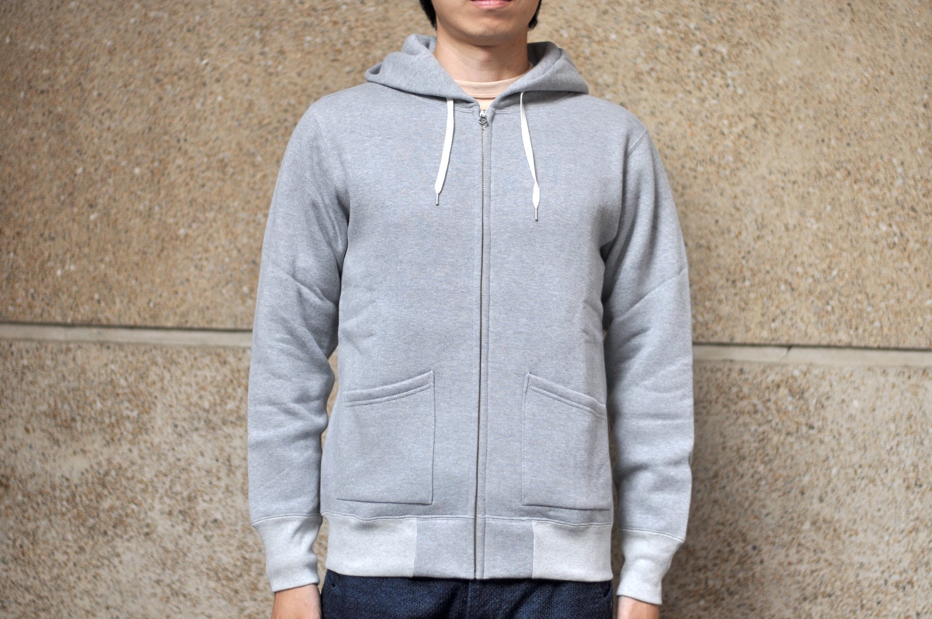 Unique Garment 12oz 'Pioneer' Loopwheeled Hoody (Heather Grey)