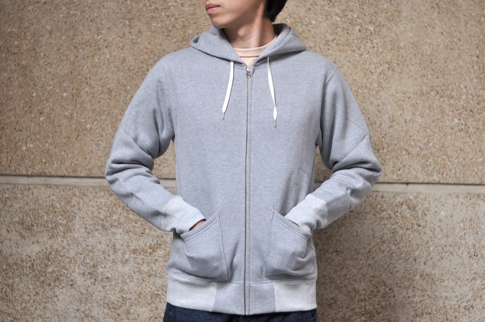 Unique Garment 12oz 'Pioneer' Loopwheeled Hoody (Heather Grey)