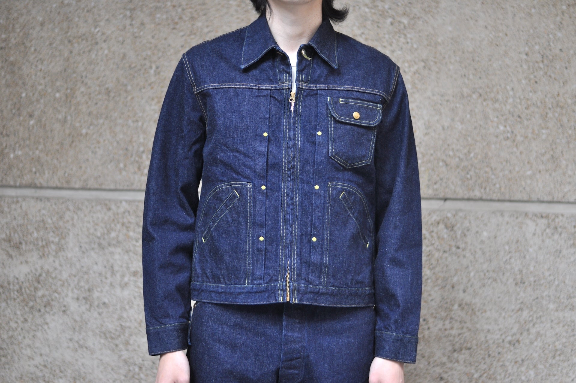 BONCOURA 15oz Indigo Dyed "Ike-Momen" Z-1 Rodeo Denim Rider Jacket