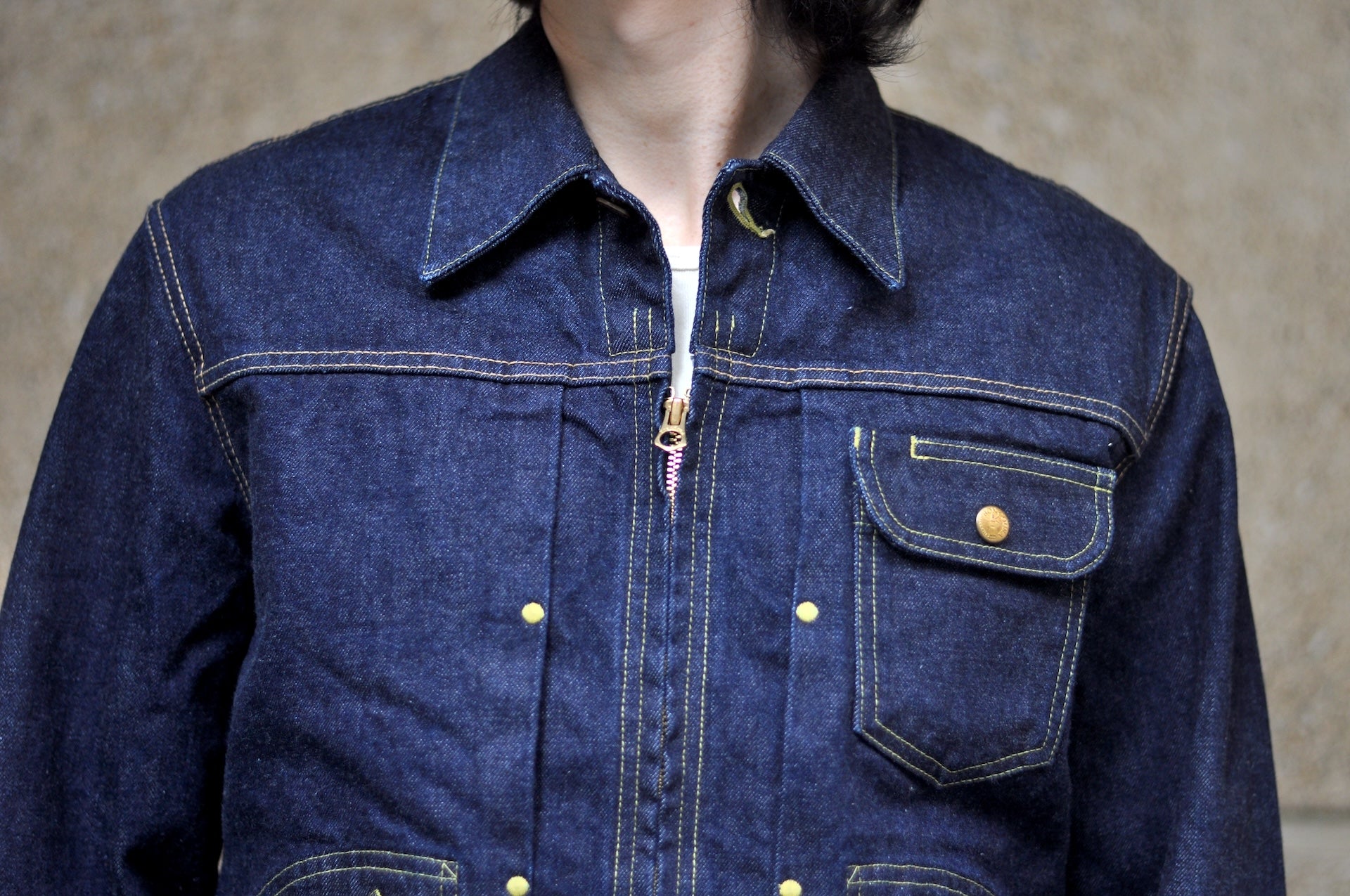 BONCOURA 15oz Indigo Dyed "Ike-Momen" Z-1 Rodeo Denim Rider Jacket