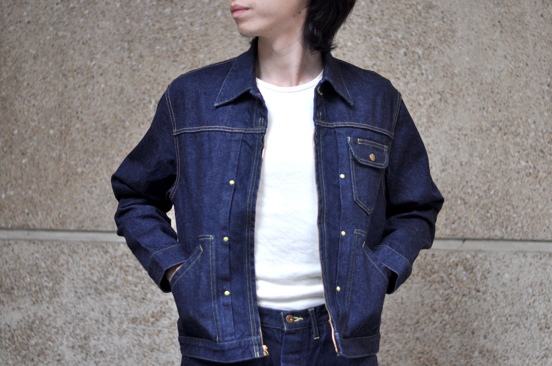 BONCOURA 15oz Indigo Dyed "Ike-Momen" Z-1 Rodeo Denim Rider Jacket