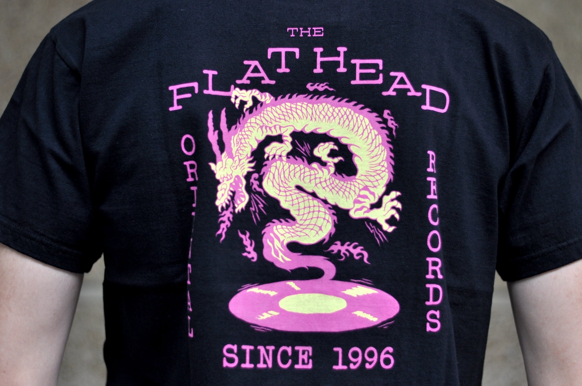 The Flat Head 9oz "Records" Loopwheeled Tee (Black)