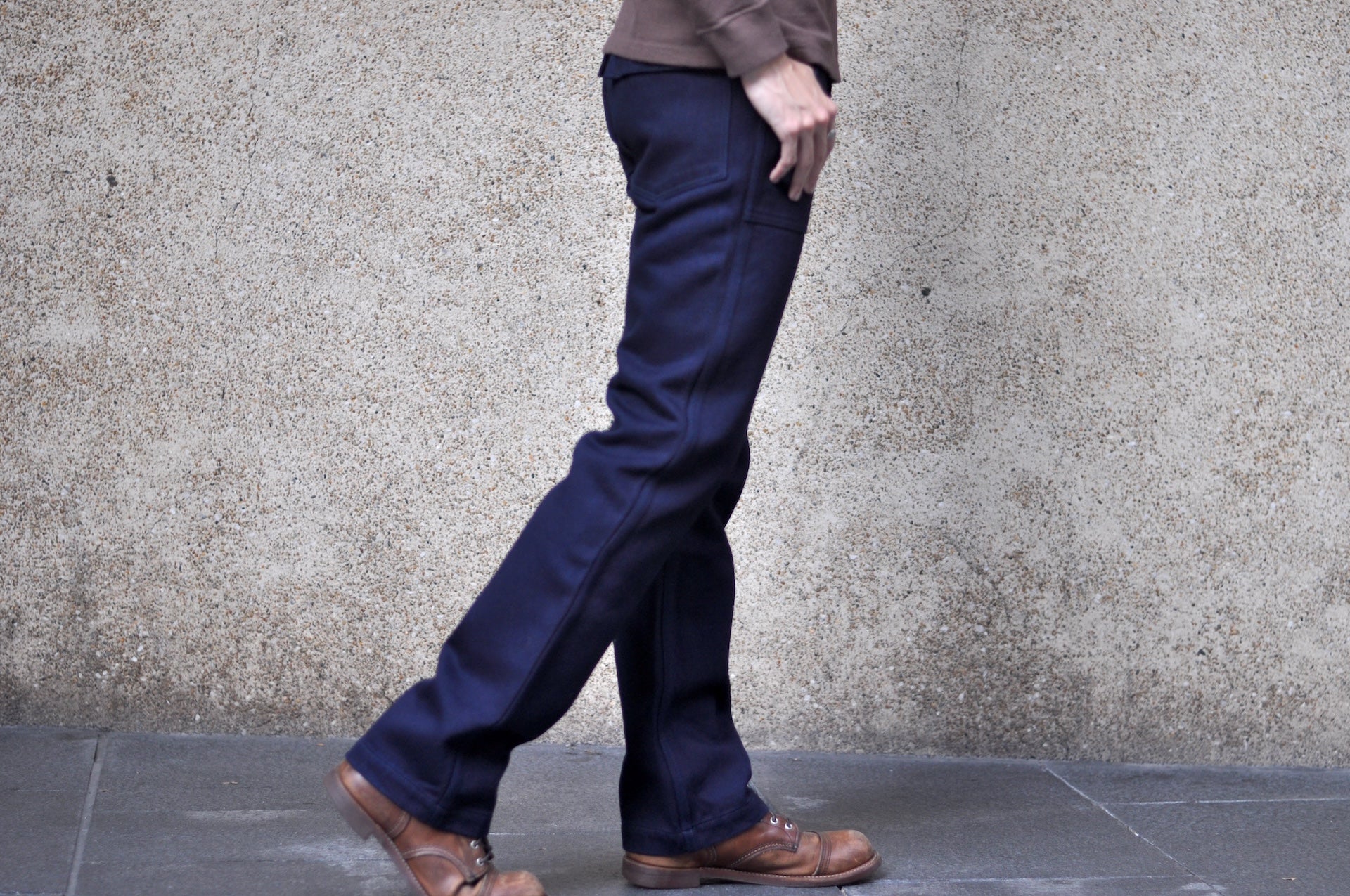 UES 14oz Indigo Dyed Ultra-Heavyweight Back Satin Baker Pants (Classic Straight fit)