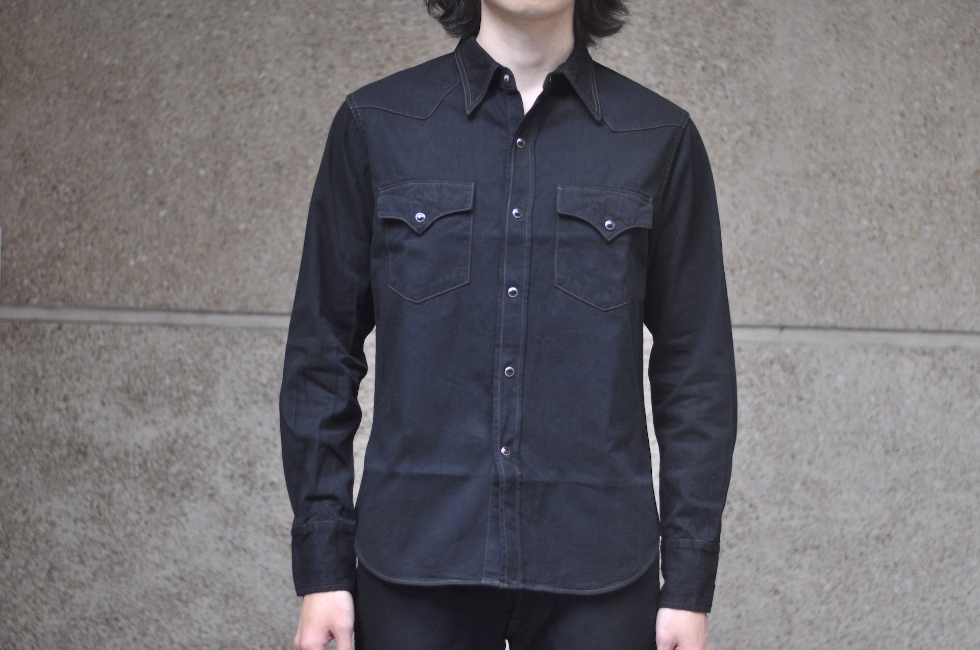 Studio D'Artisan 8oz “Amami Mud-Dyed” 45TH Anniversary Limited Indigo Denim Western Shirt