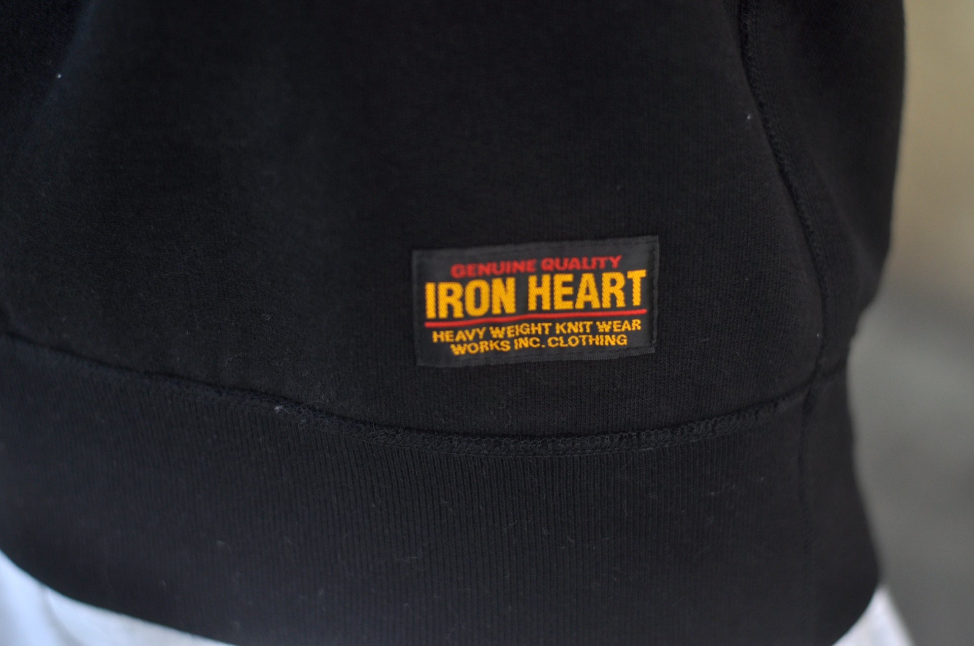 Iron Heart 14oz “Ultra-Heavyweight” Loopwheeled Crew Neck Sweatshirt (Solid Black)