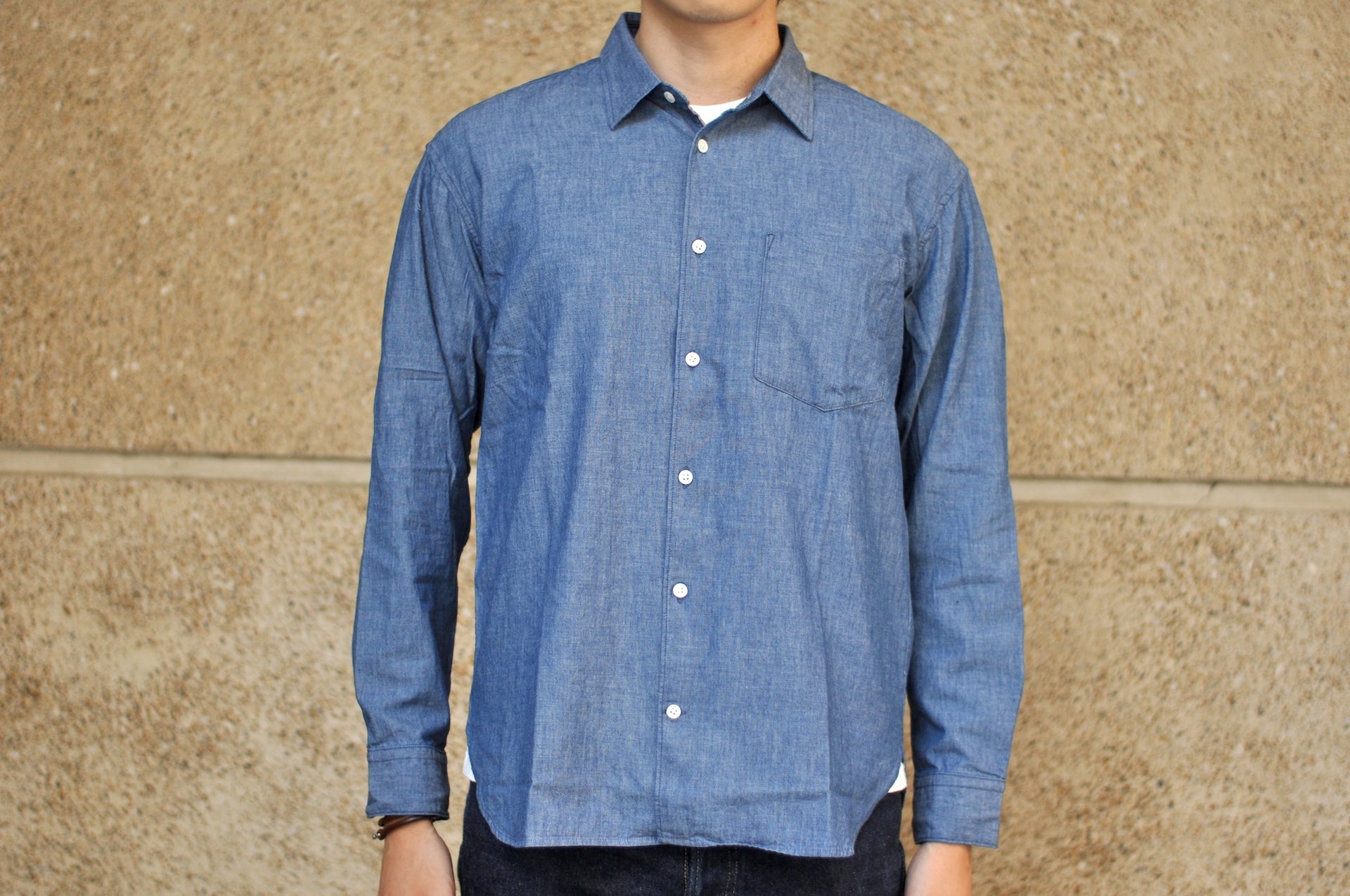 Momotaro 5oz Selvage Chambray Oxford Shirt (Indigo)