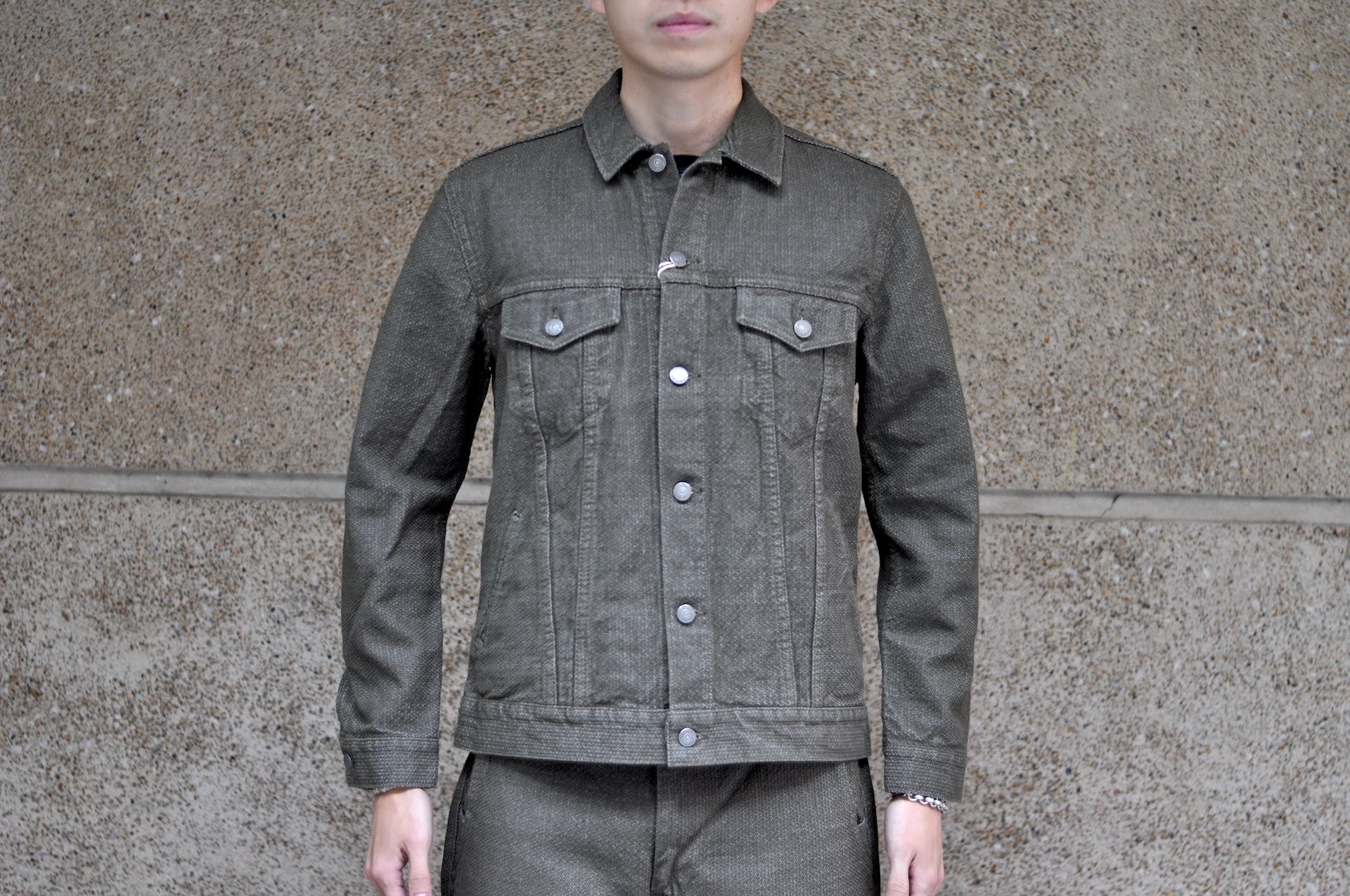 Pure Blue Japan 14oz Sashiko Type 3 Jacket (Olive)