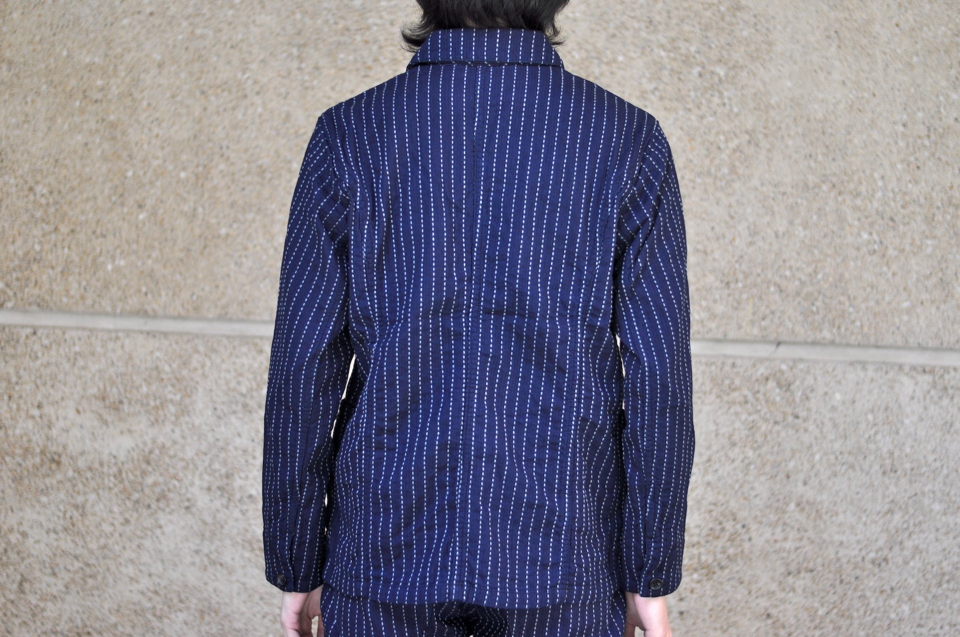 Pure Blue Japan 12oz Indigo Dyed "Wabash Type" Sashiko Tailored Jacket