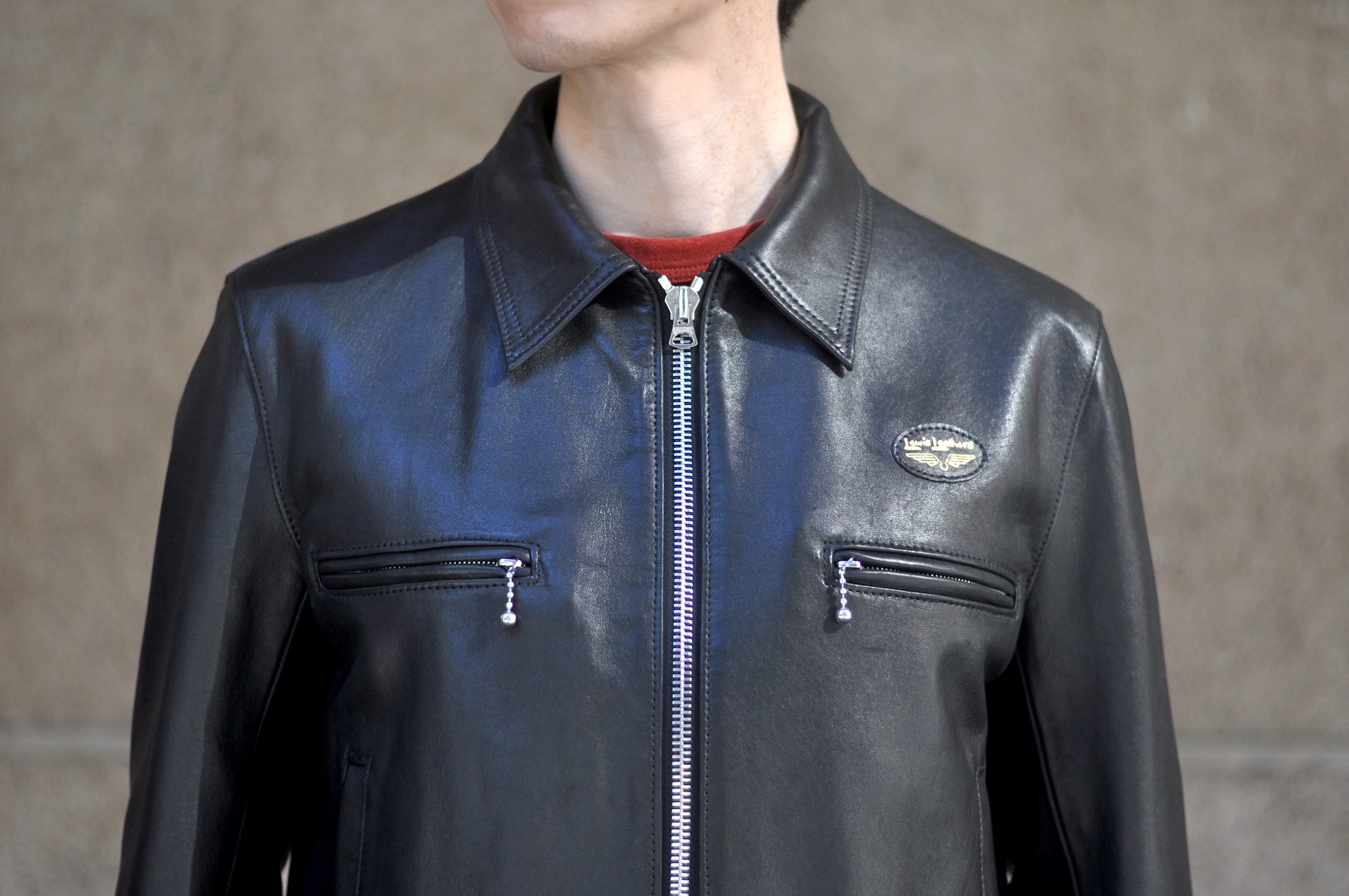 Lewis Leathers 551S “Dominator” Slim-Fit Sheepskin Jacket (Black)