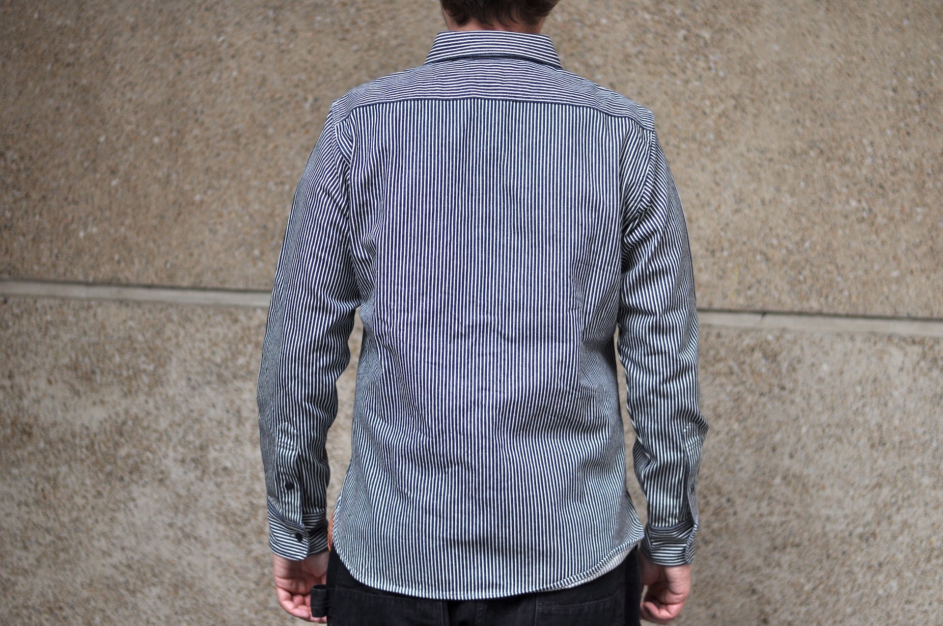 Iron Heart 12oz Indigo Dyed Hickory Stripe Work Shirt