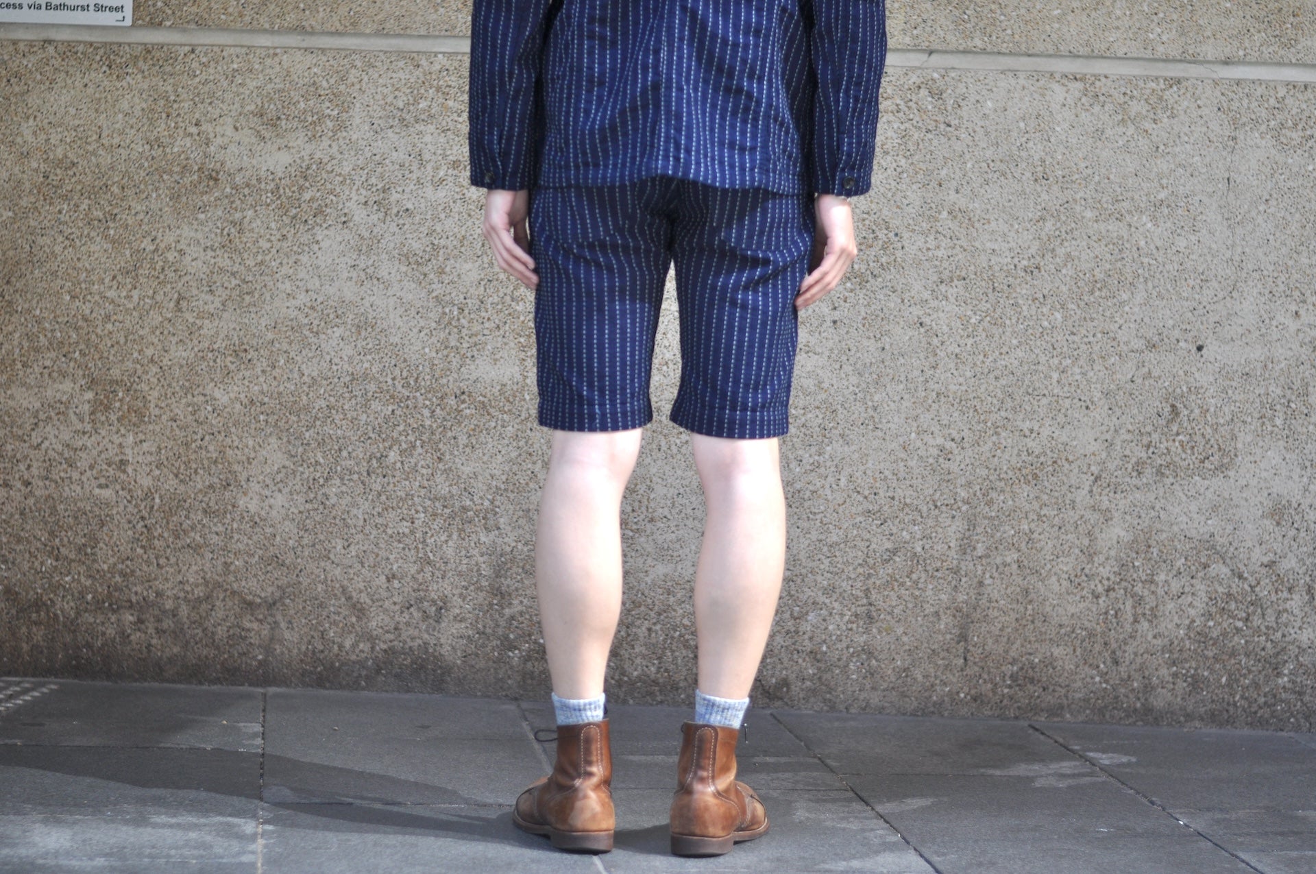 Pure Blue Japan 12oz Indigo Dyed "Wabash Type" Sashiko Comfort Shorts (Regular fit)