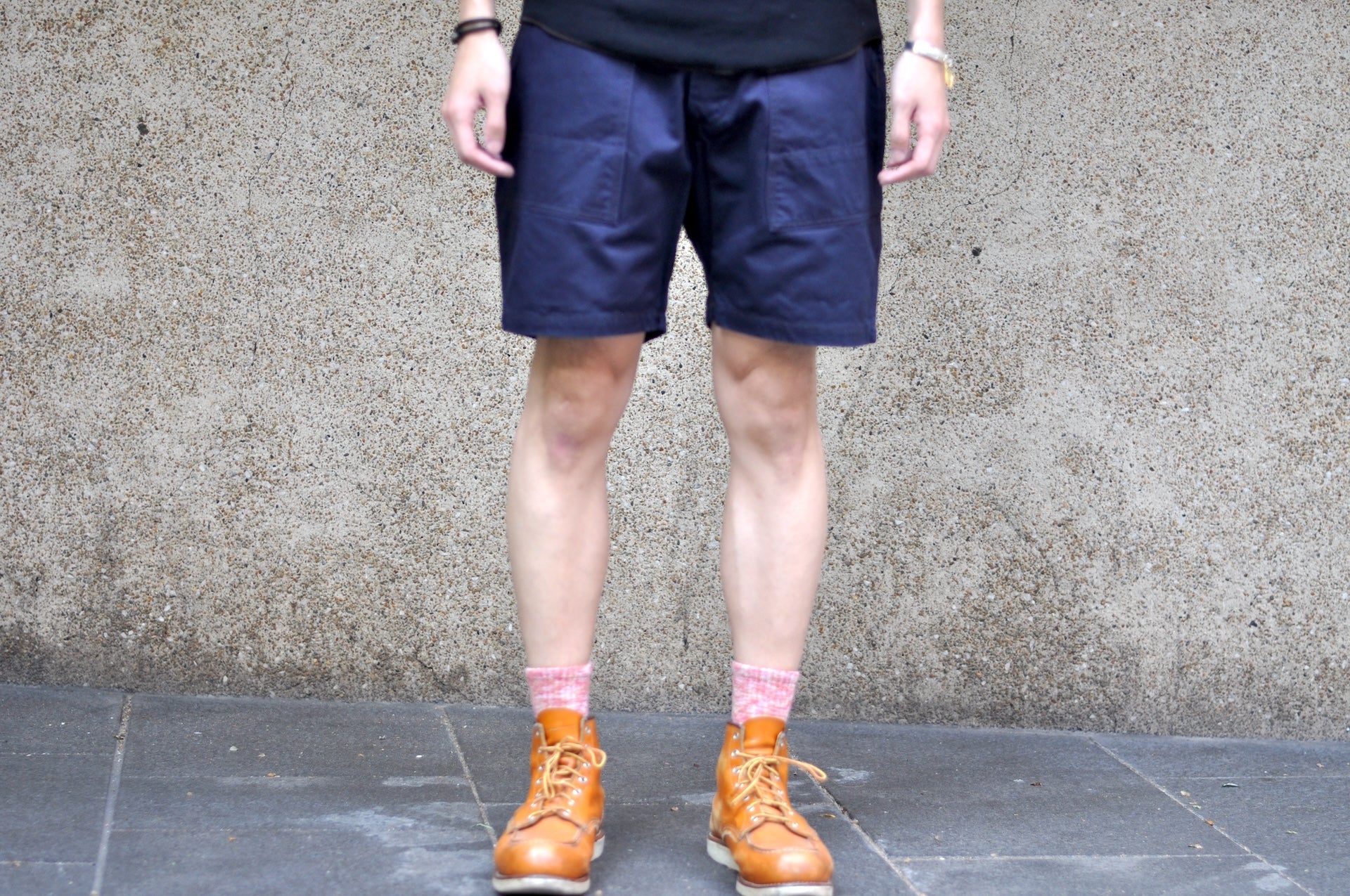 Freewheelers "Sidewinder" Back Satin Military Shorts (Dark Navy)