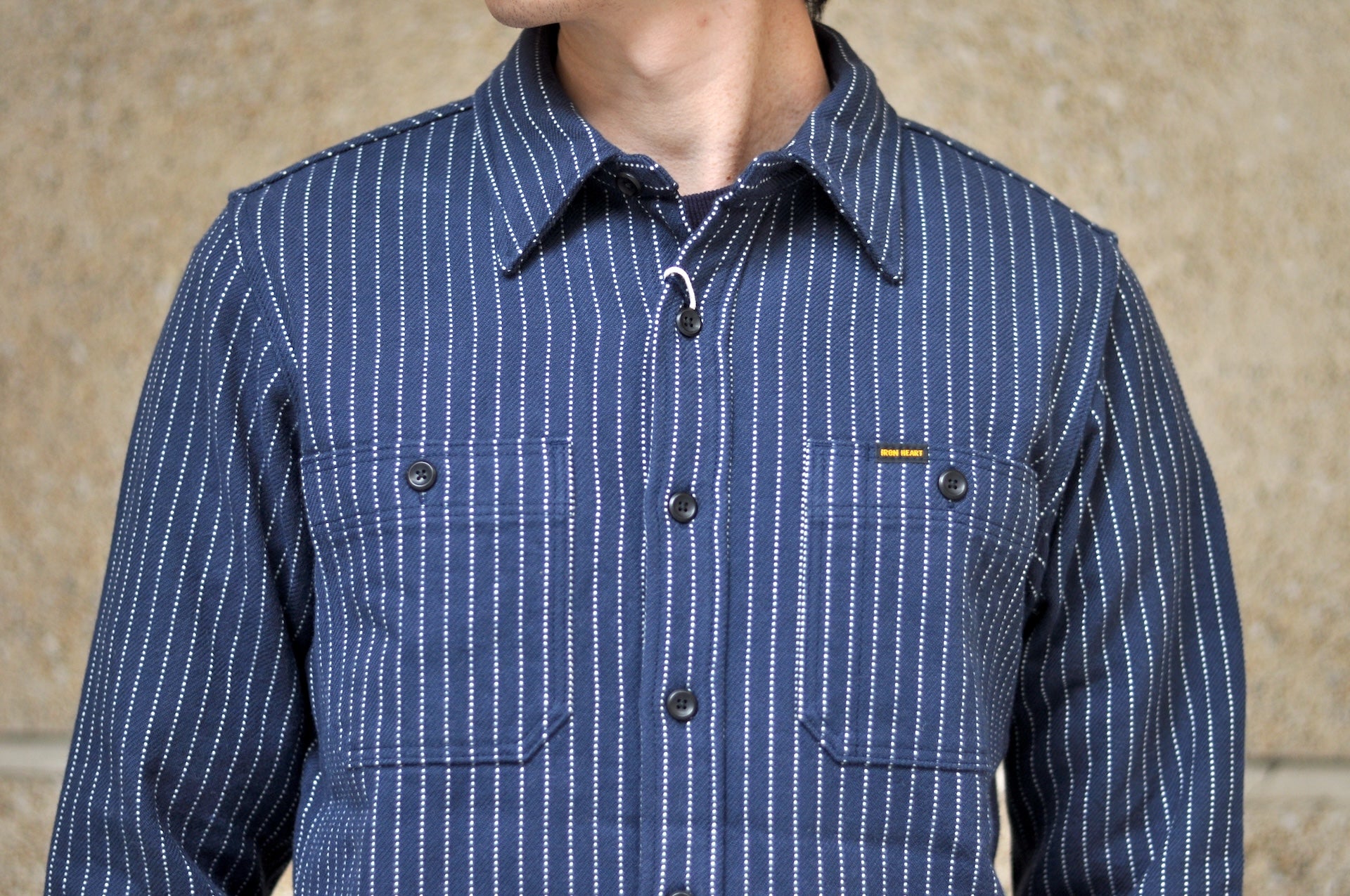 Iron Heart Ultra-Heavyweight "Wabashed" Flannel Work Shirt (Midnight Navy)