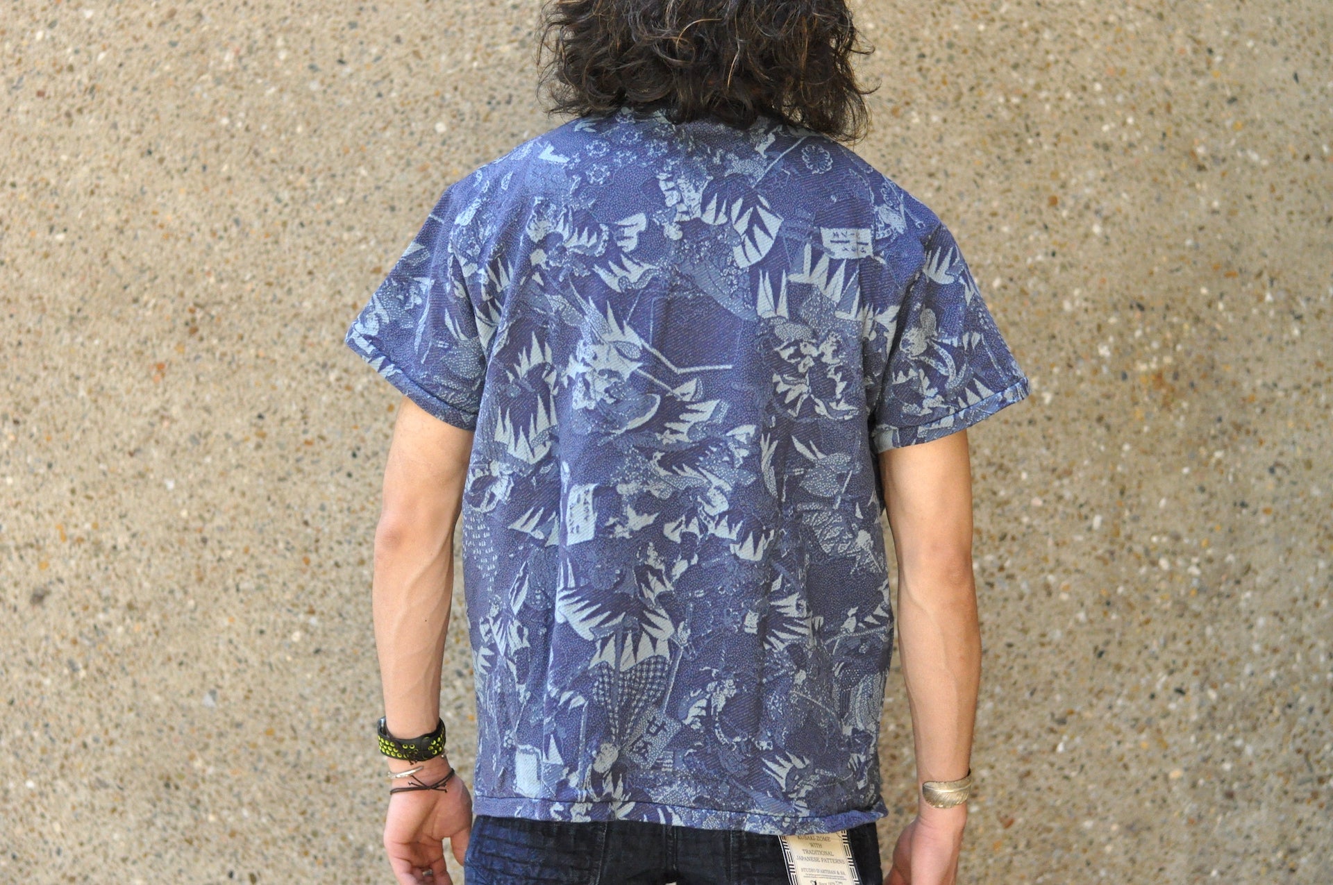 Samurai "Ako Roshi" Indigo Dyed Heavyweight Jacquard Knitting Tee (25th Anniversary Limited)