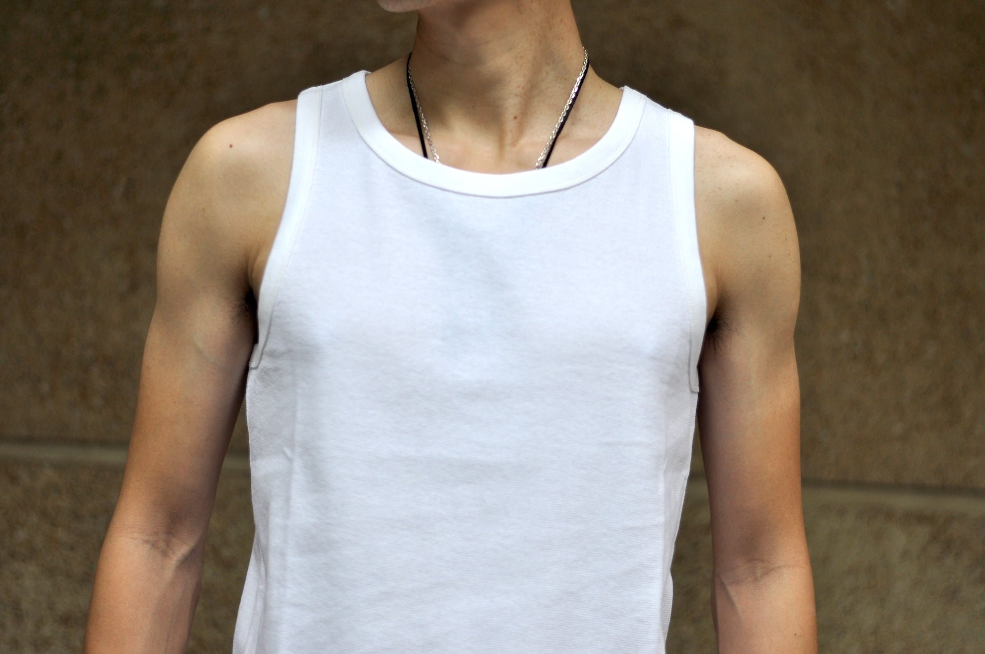 Freewheelers Lightweight "Waffle Textured" Sleeveless T-Shirt (White)