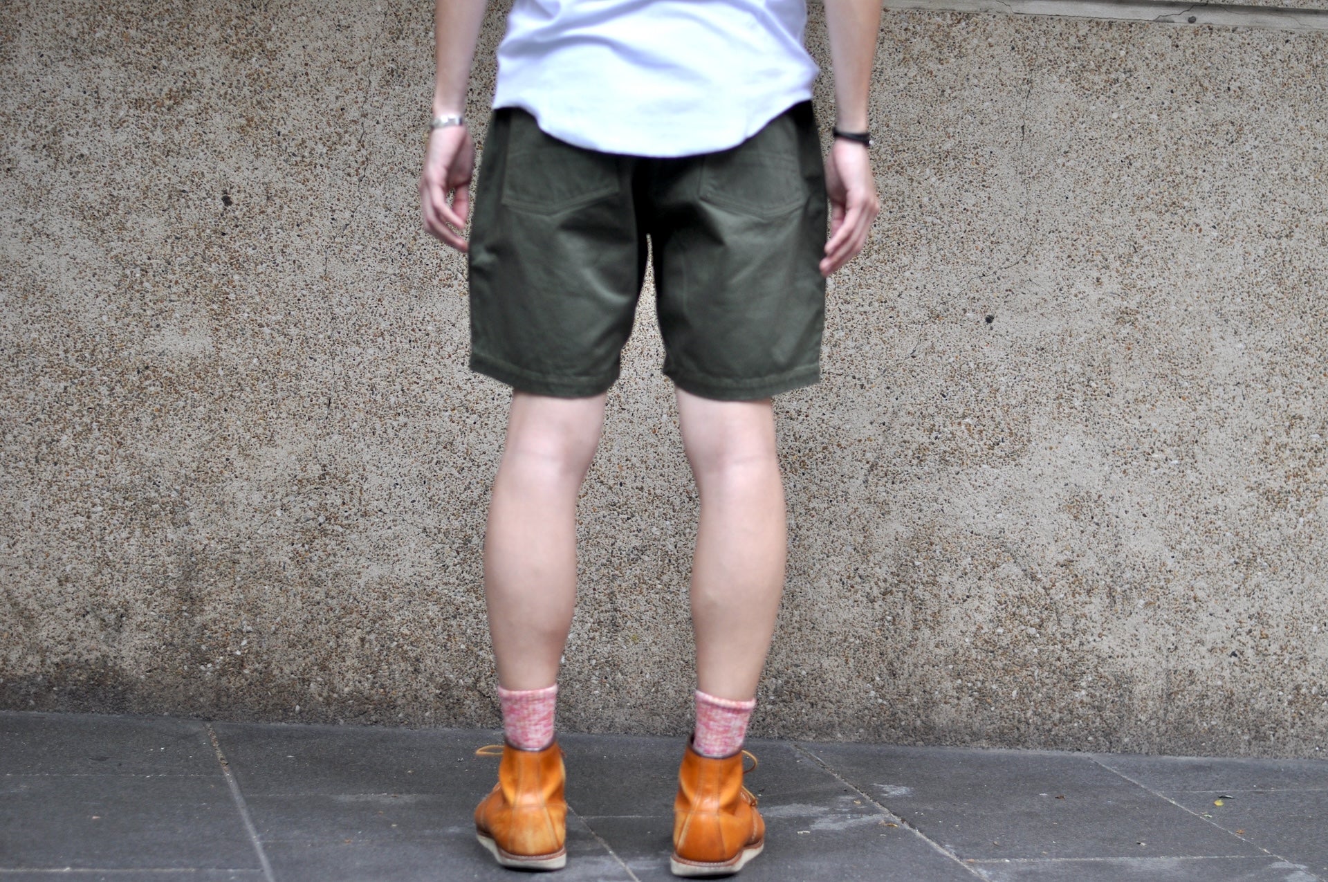 Freewheelers "Sidewinder" Back Satin Military Shorts (Dark Olive)