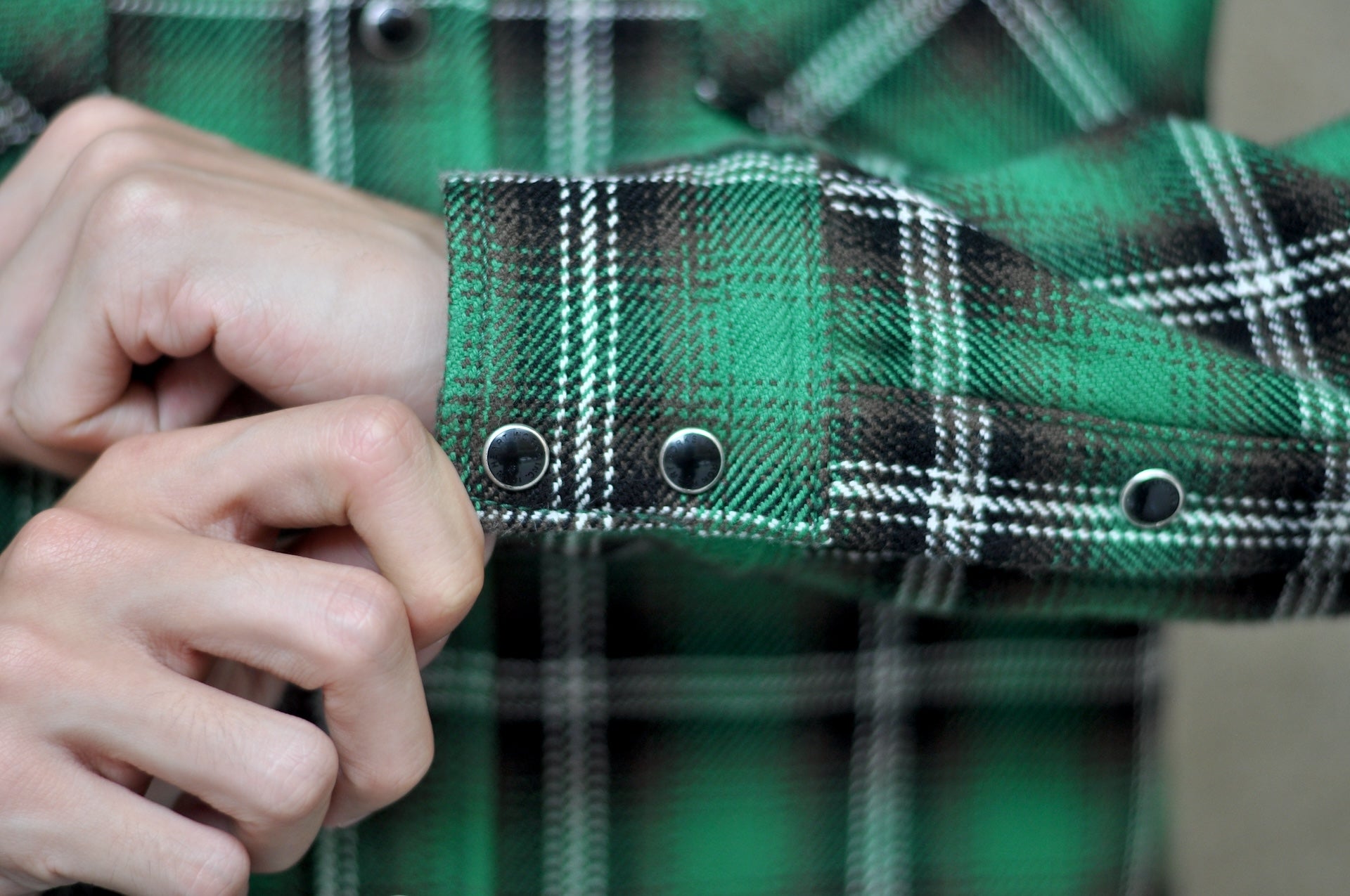 Iron Heart Ultra-Heavyweight Flannel Crazy Check Western Shirt (Grass Green)