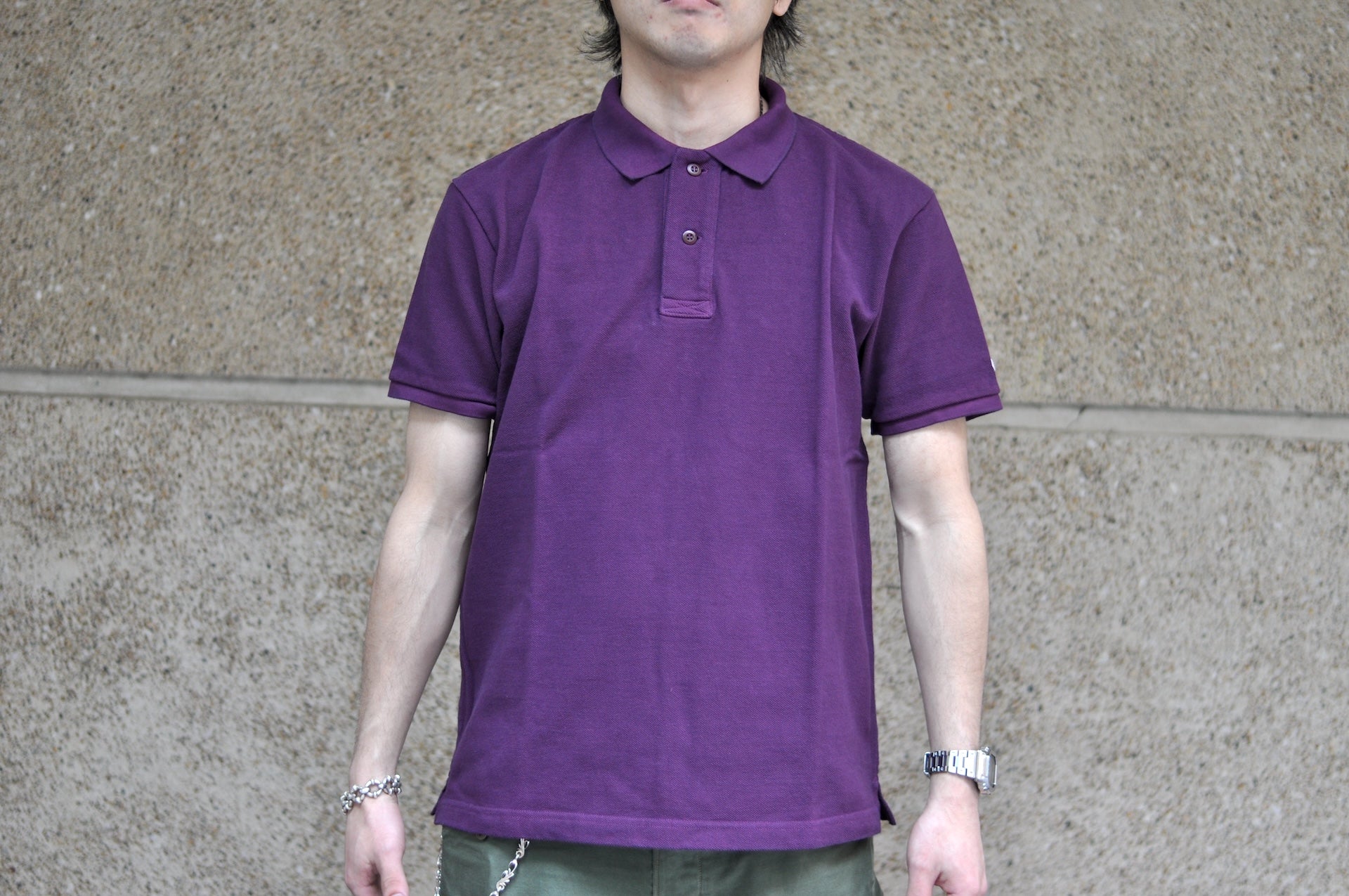 UES Ultra-Heavyweight Slubby Polo Shirt (Purple) - CORLECTION UES Ultra-Heavyweight Slubby Polo Shirt (Purple) - CORLECTION