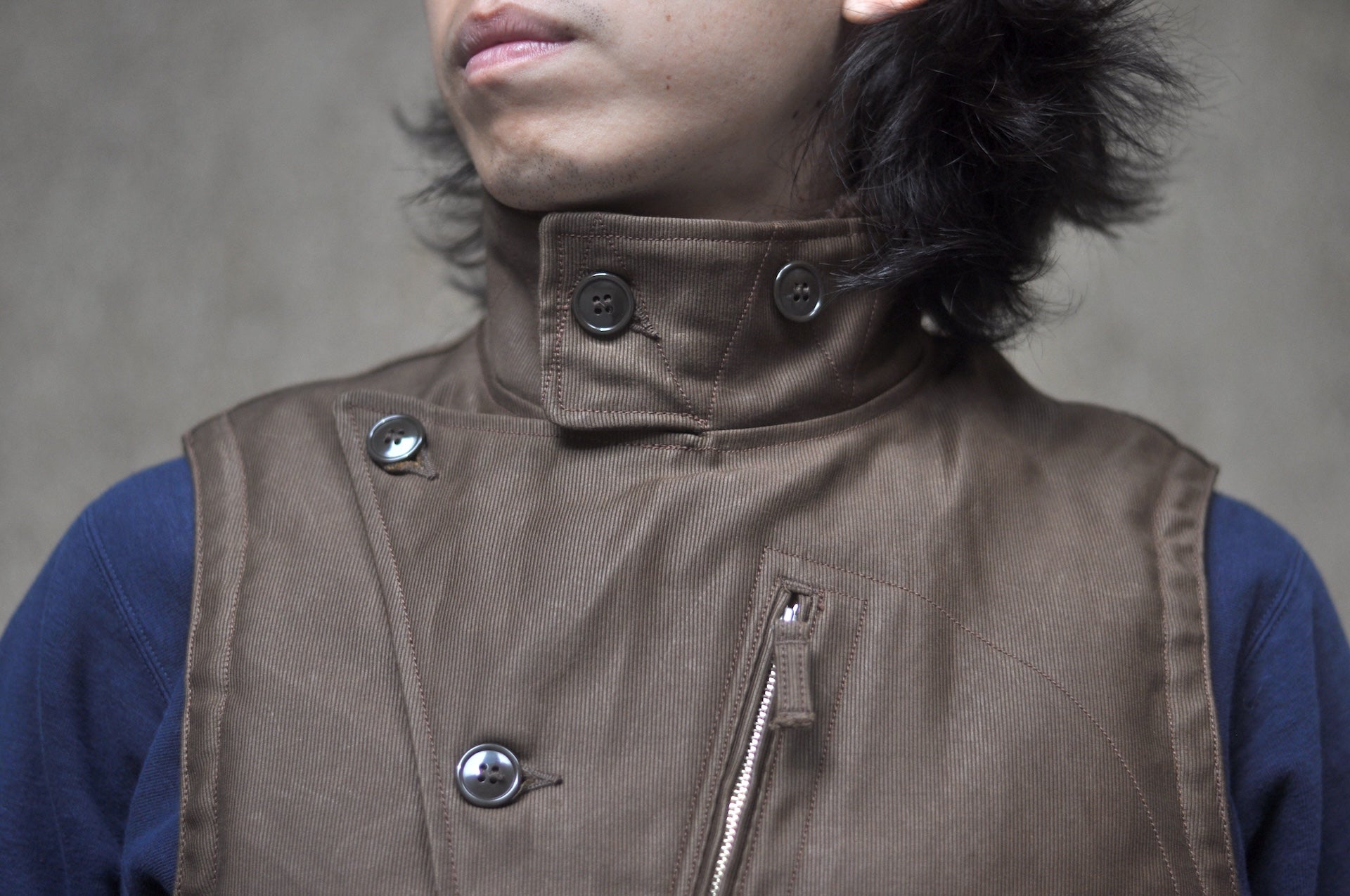 Freewheelers "Winter Aviators' Vest" (Dark Red Beige)