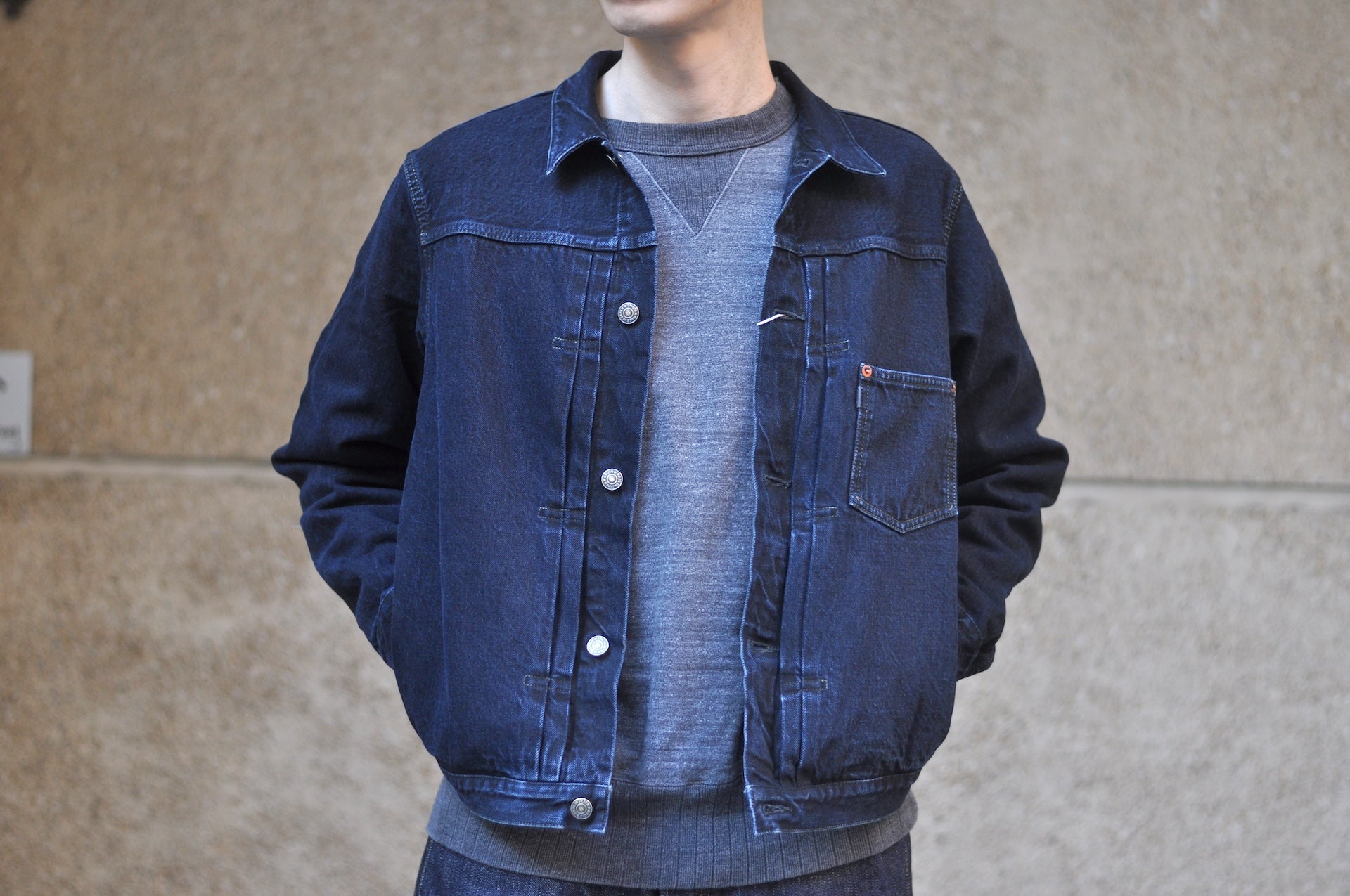 Omoto Denim 13.5oz  “Charcoal Overdyed” War-Mode Type 1 Denim Jacket
