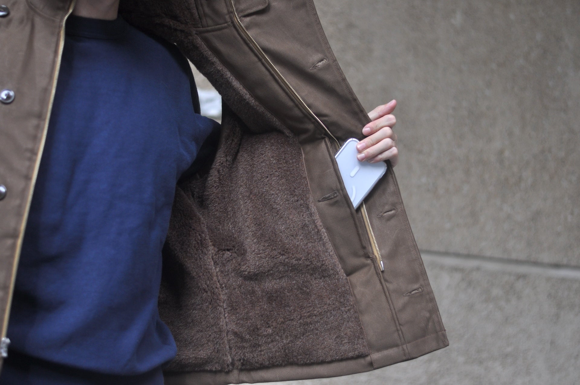 Freewheelers "Winter Aviators' Vest" (Dark Red Beige)