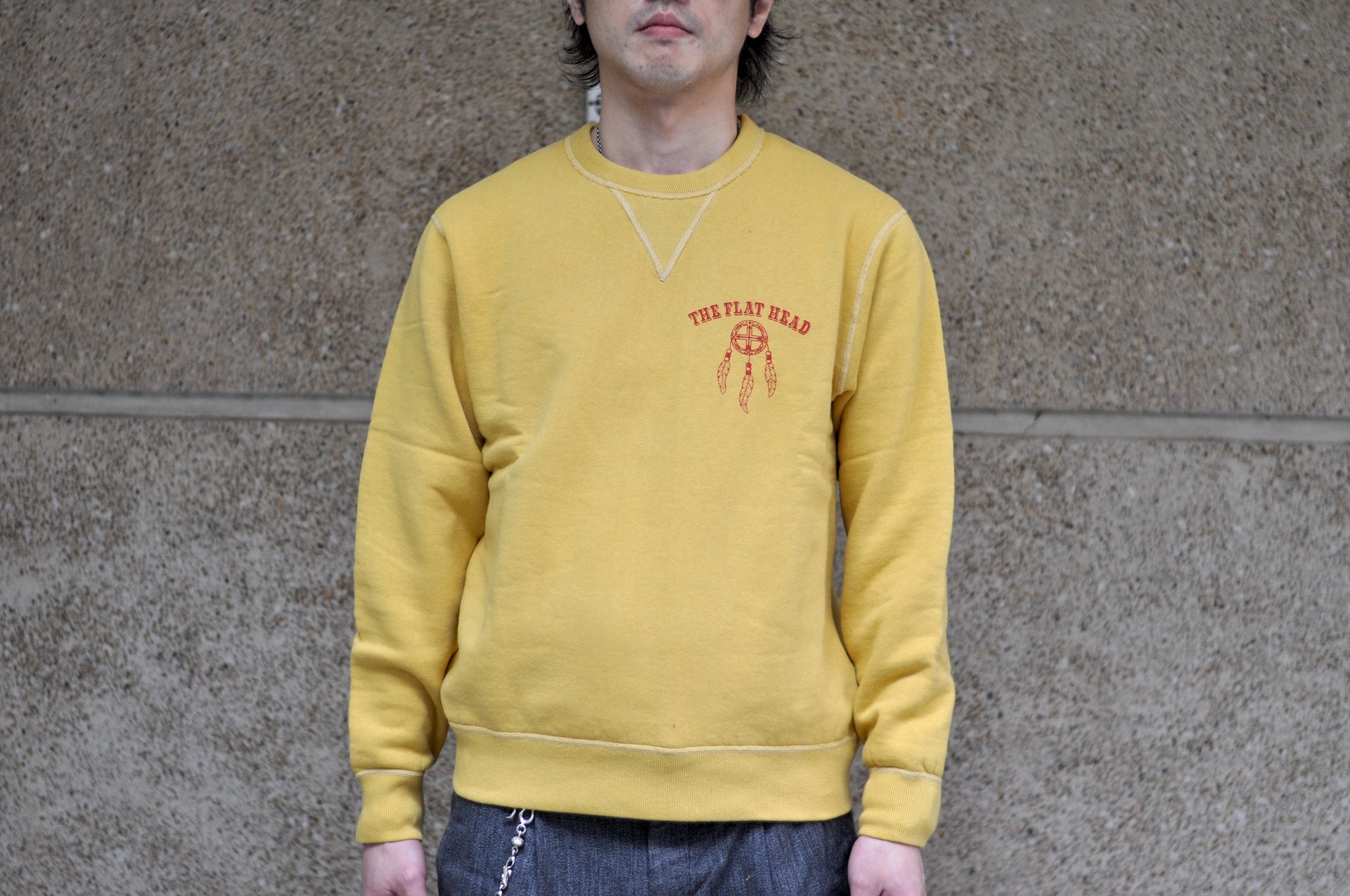 The Flat Head 11oz “Native Spirits" Loopwheeled Sweatshirt (Yellow)