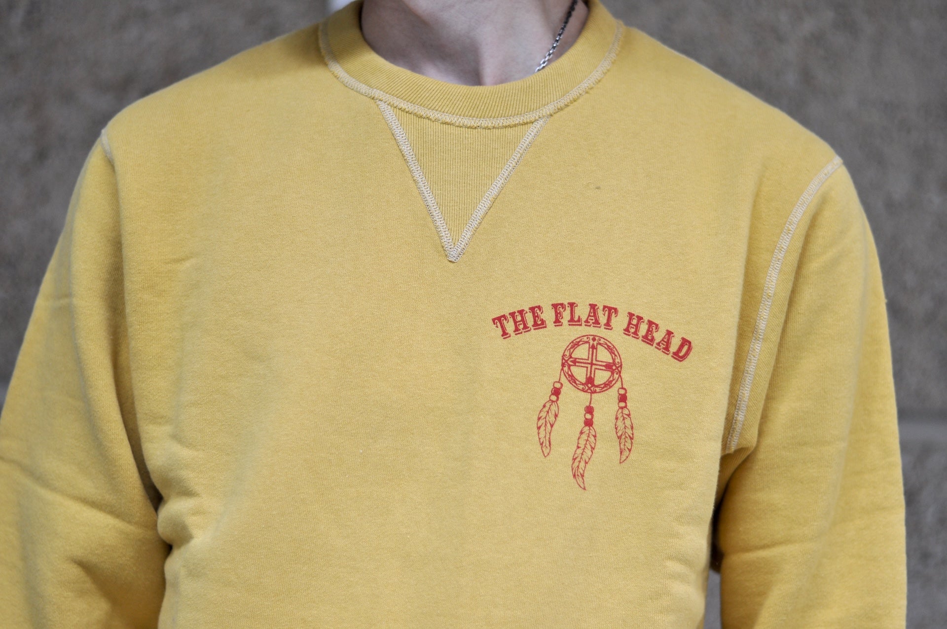 The Flat Head 11oz “Native Spirits" Loopwheeled Sweatshirt (Yellow)