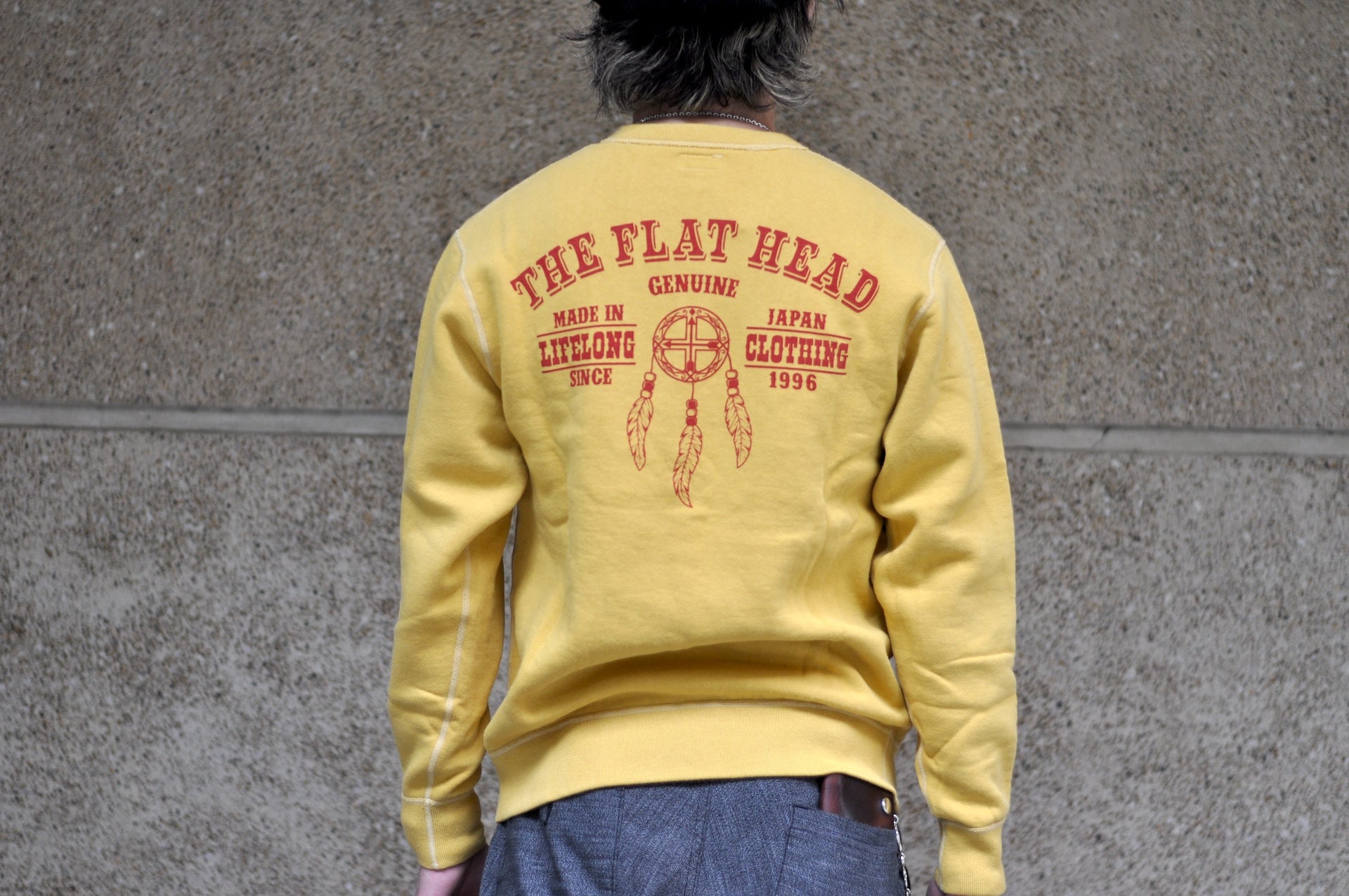 The Flat Head 11oz “Native Spirits" Loopwheeled Sweatshirt (Yellow)