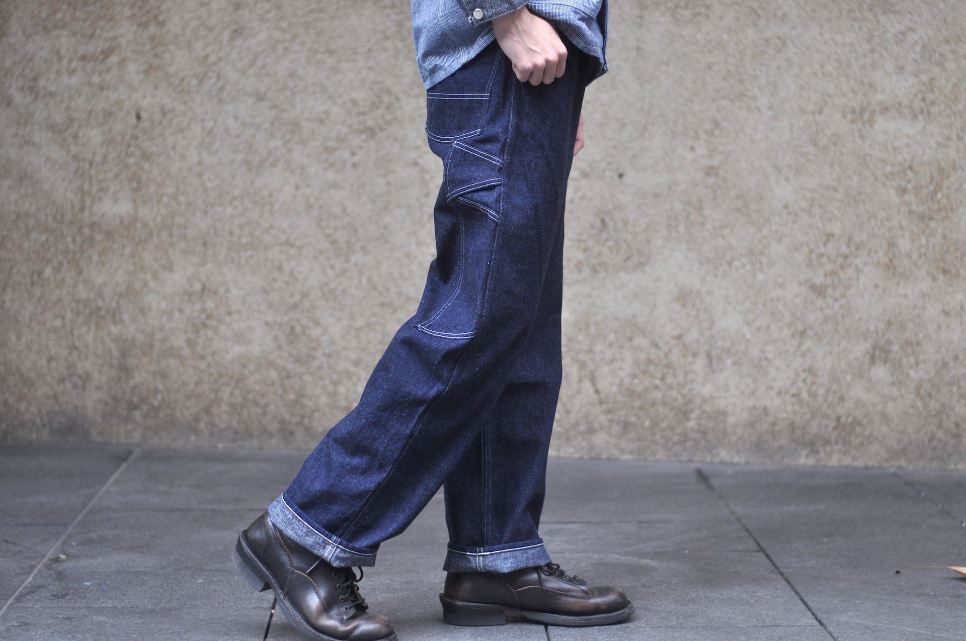 John Gluckow X Warehouse Co. 10oz Indigo Dyed Denim “Ironworkers” Trousers