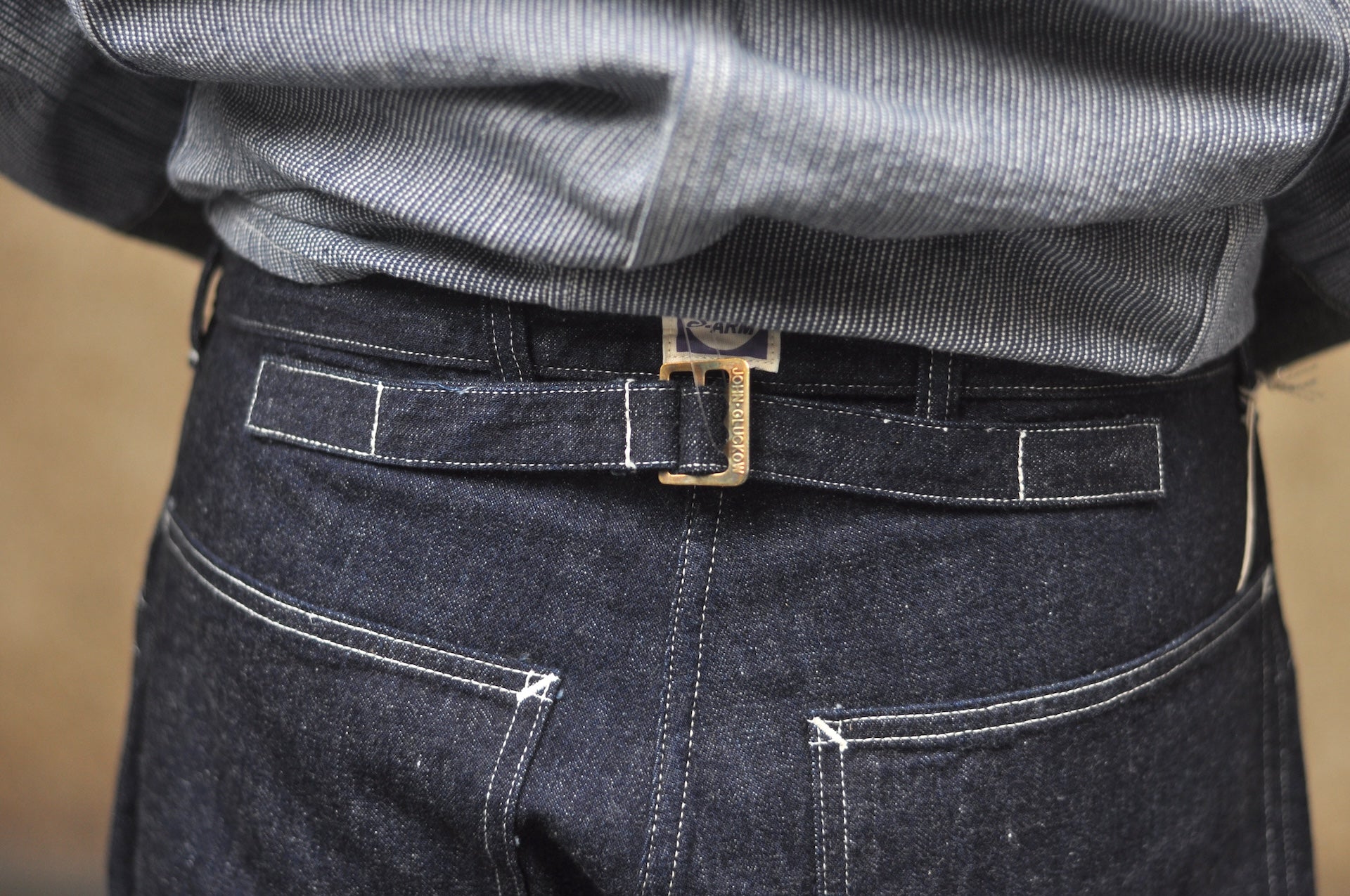 John Gluckow X Warehouse Co. 10oz Indigo Dyed Denim “Ironworkers” Trousers