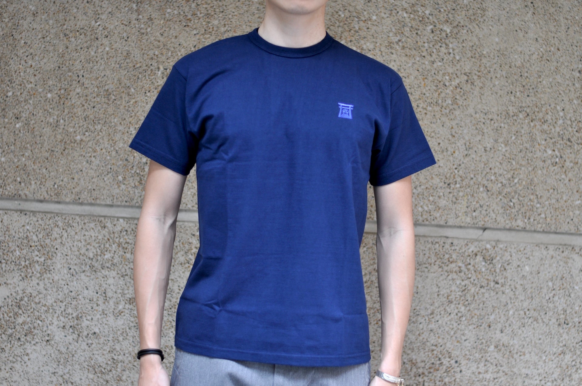 Samurai 8.5oz "Torii Embroidery" Loopwheeled Tee (Navy)