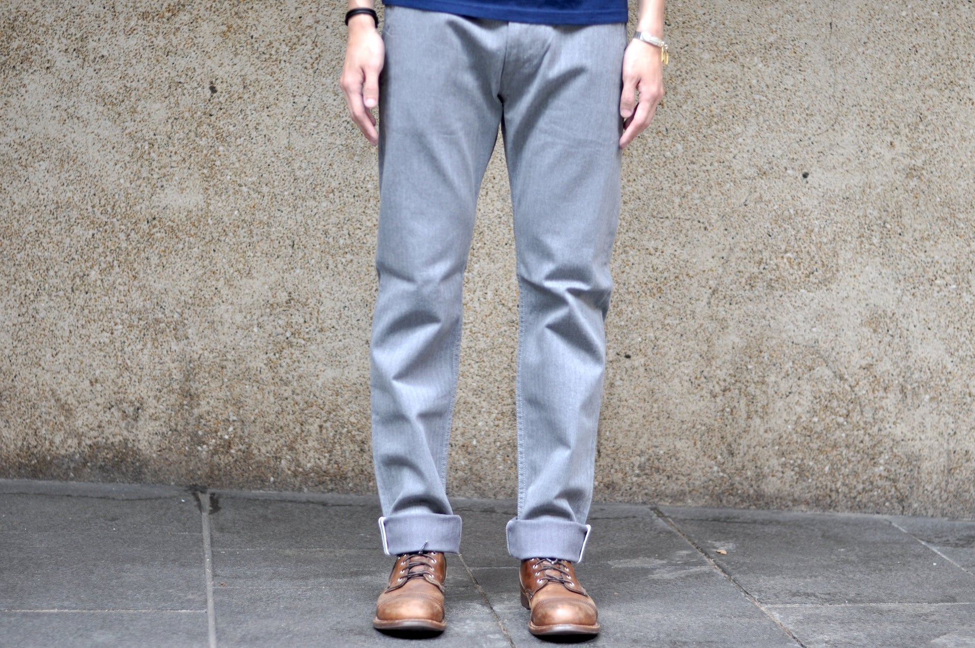 Pure Blue Japan 12oz Herringbone Twill Chinos (Gray)