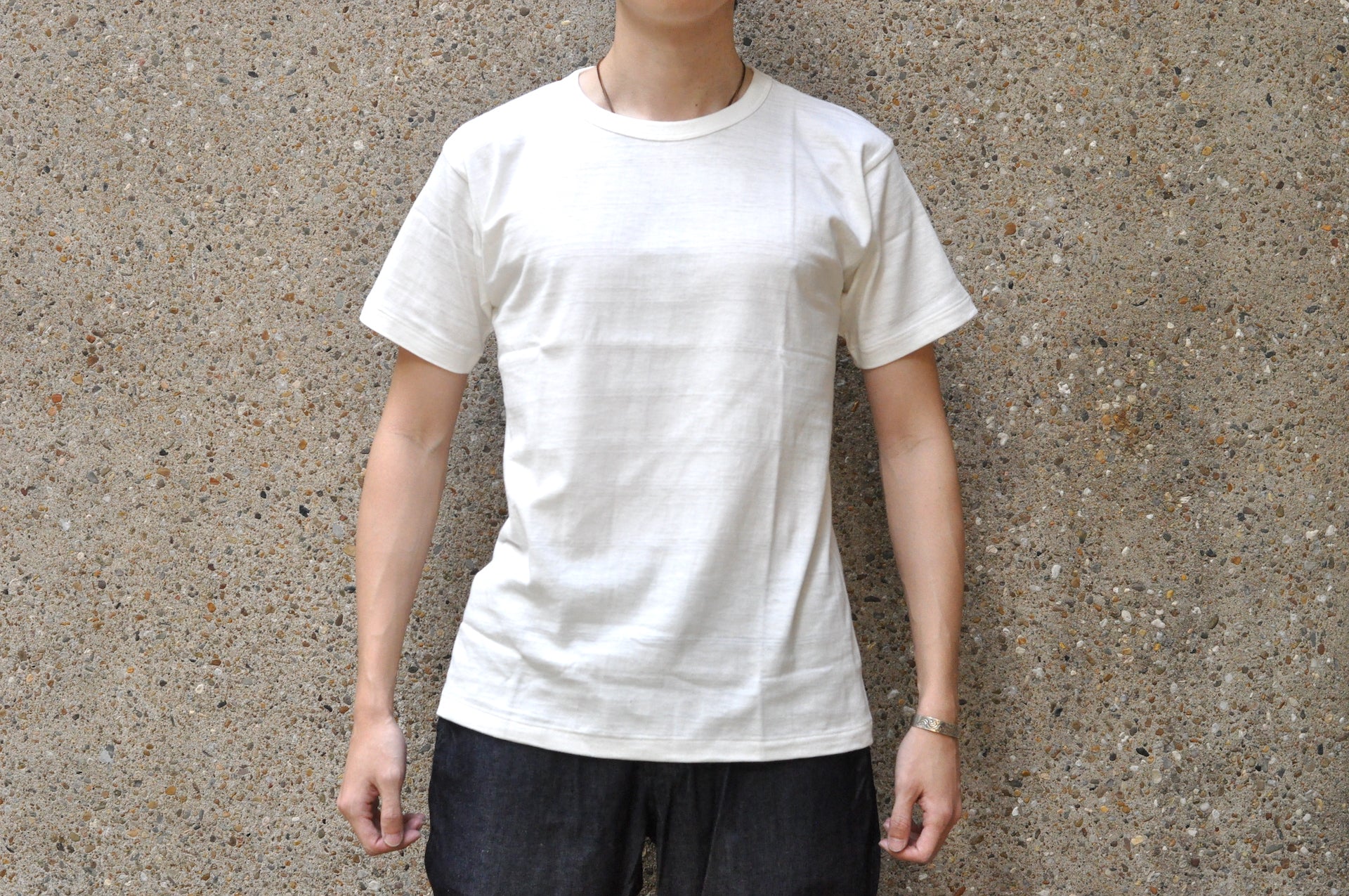 John Gluckow X Warehouse Co. 6oz Loopwheeled Plain Tee (White)