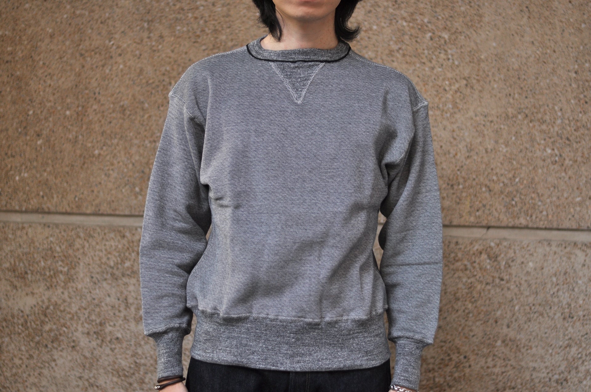 Warehouse Lot.493 11oz "Cotton Tweed" Loopwheeled Sweatshirt (Sumi Black)
