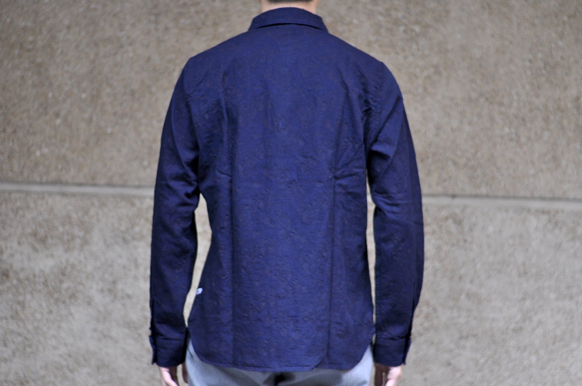 Pure Blue Japan 8oz Indigo Dyed "Paisley" Jacquard Oxford Shirt