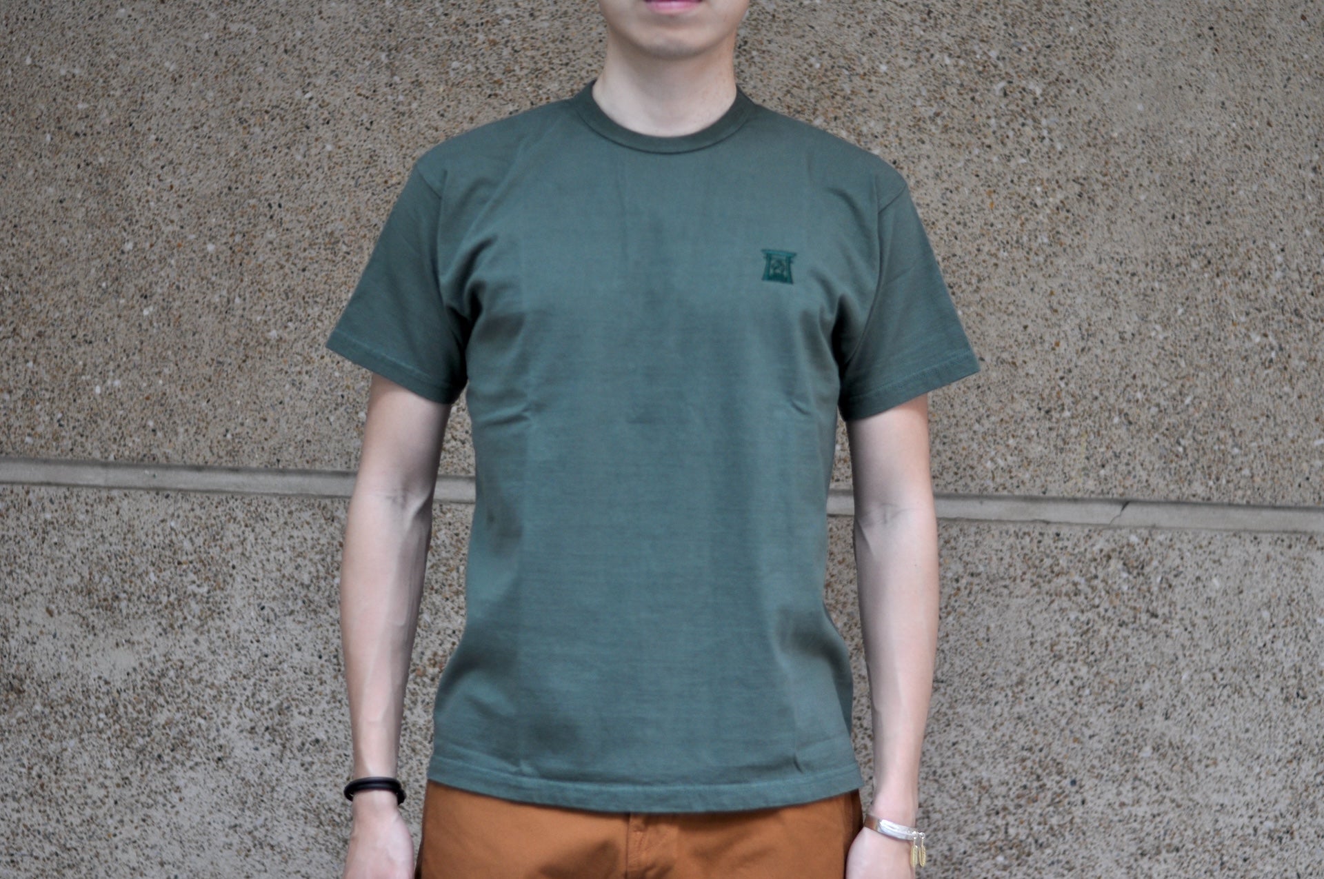 Samurai 8.5oz "Torii Embroidery" Loopwheeled Tee (Moss Green)