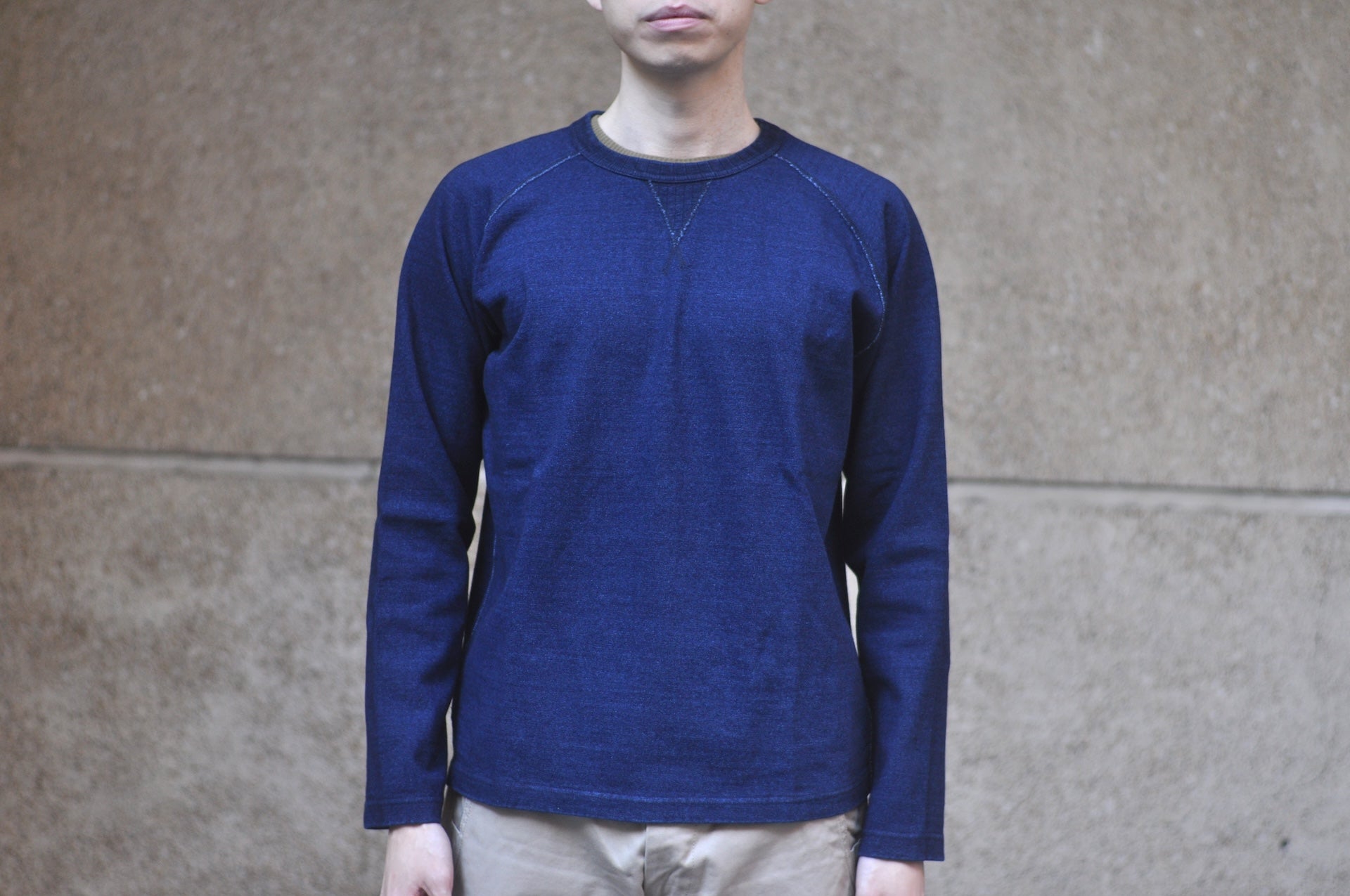 Pure Blue Japan 11oz Heavyweight “Raglan Style” Sweater (Grand Indigo)