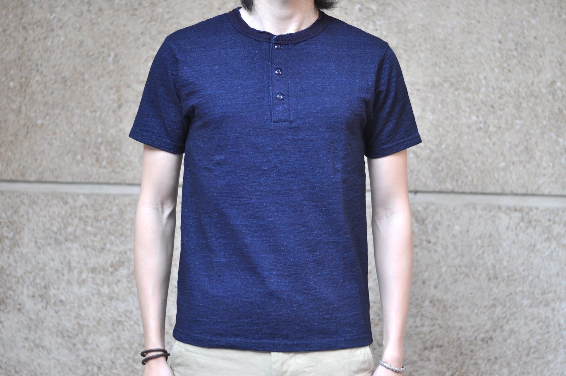 UES 11oz “NO.7 Silky-Smooth” Ultra-Heavyweight Henley Tee (Grand Indigo)