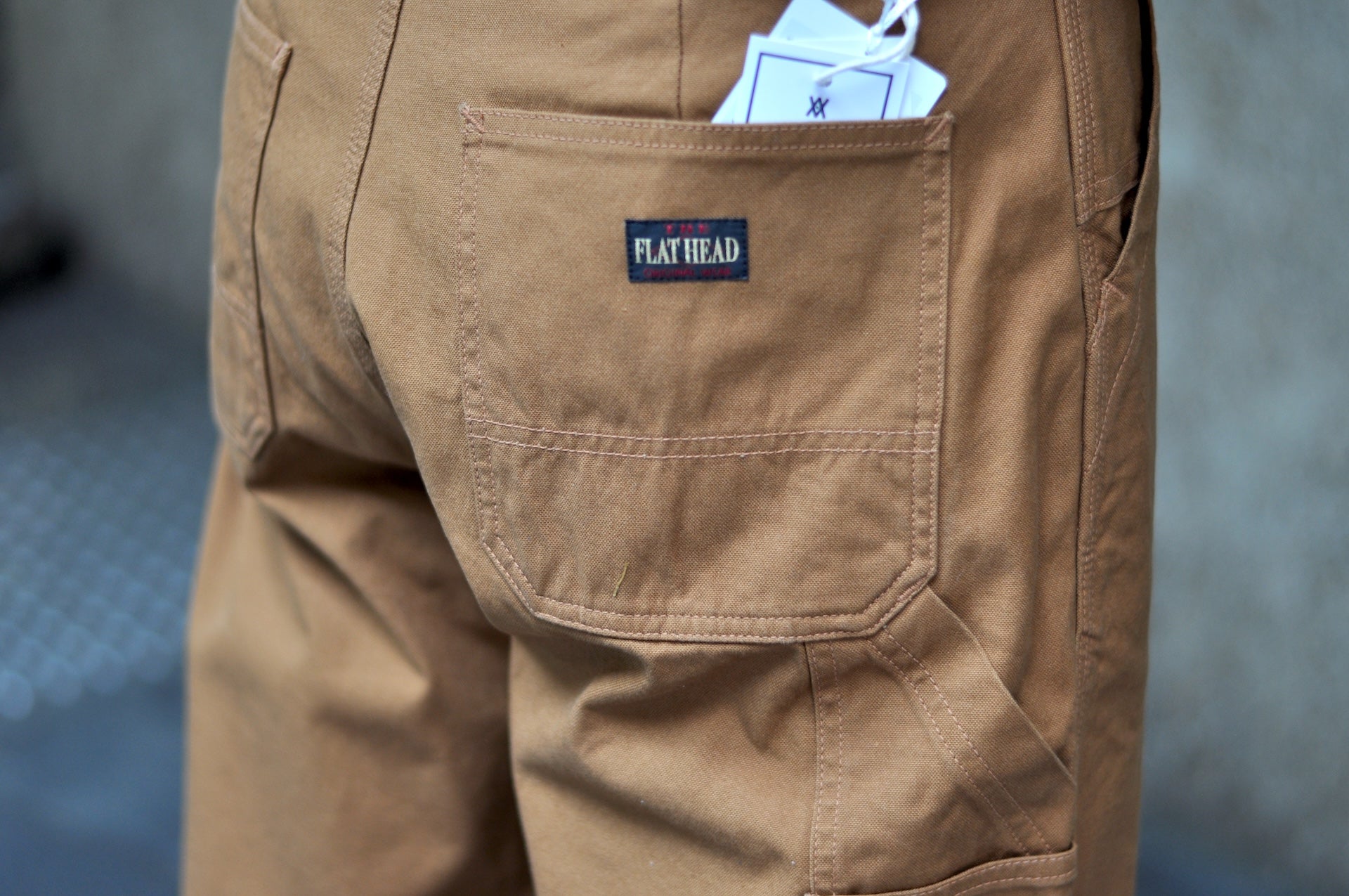 The Flat Head 11oz Duck Canvas Worker Pants (Brown)