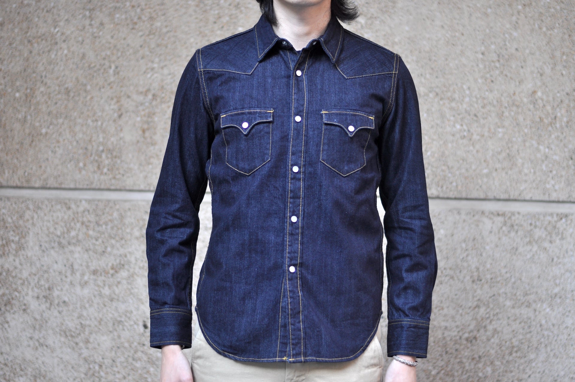 The Flat Head 10oz "Type 2" Indigo Dyed Denim Western Shirt